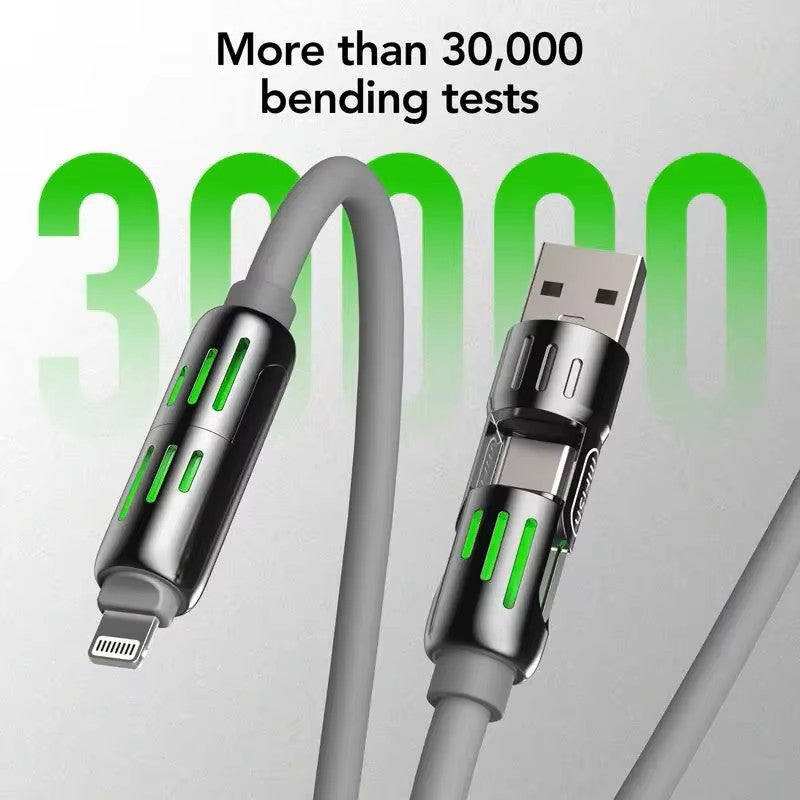 Quad Charge MFISH 4-in-1 siliconen 240W snelle kabel