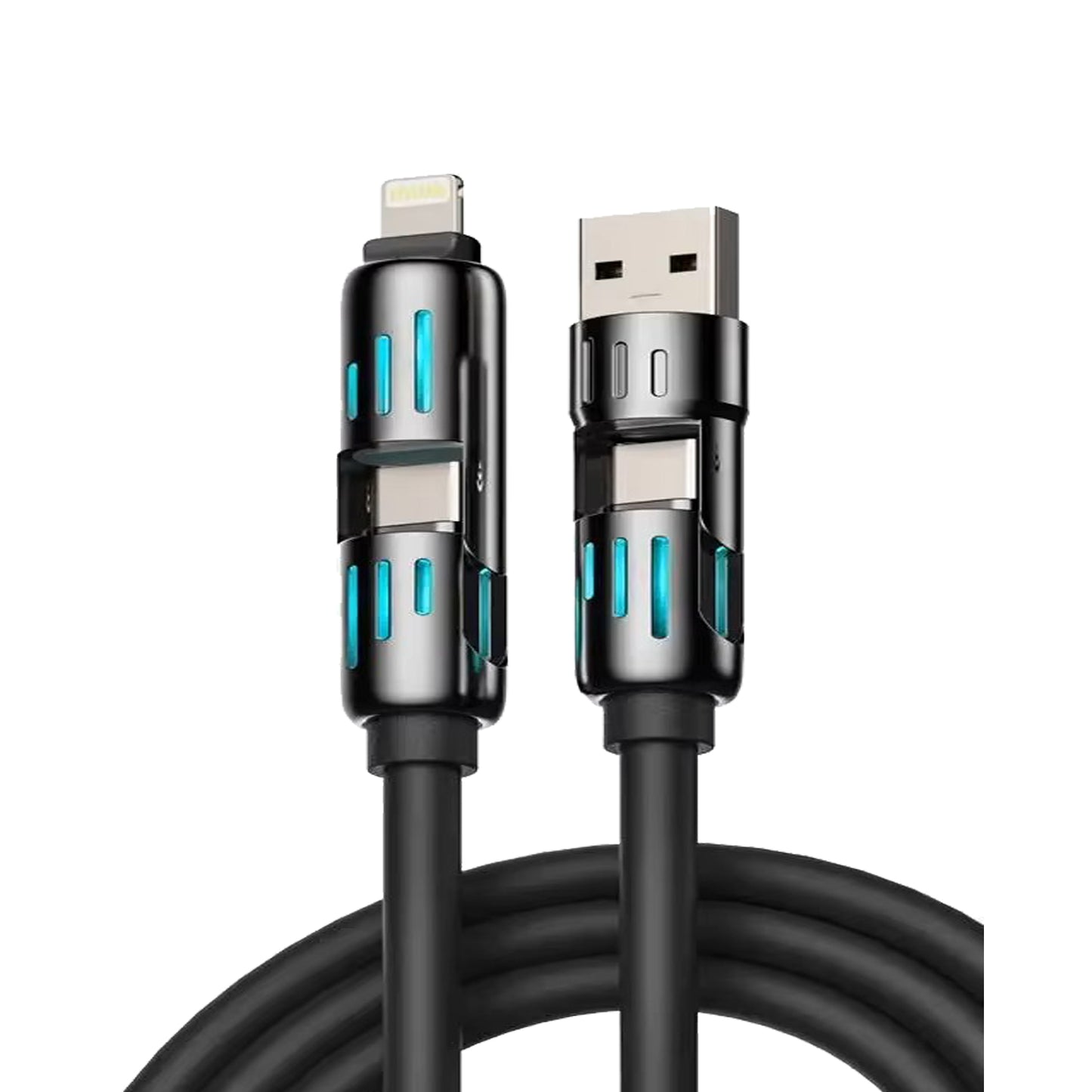 Quad Charge MFISH 4-in-1 siliconen 240W snelle kabel