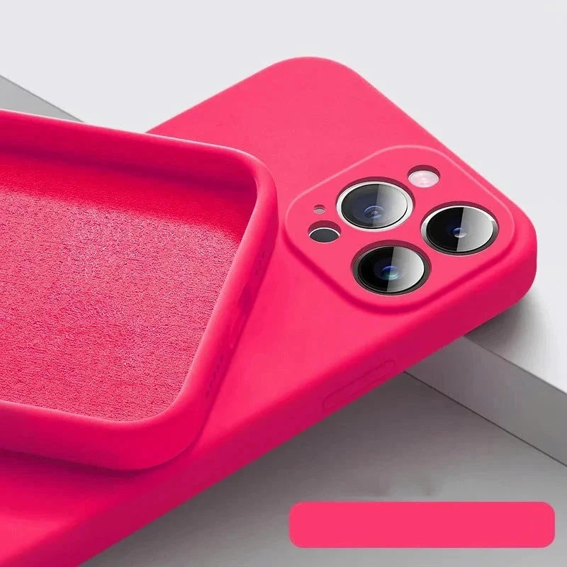 Dunne silicone hoes iPhone hard roze