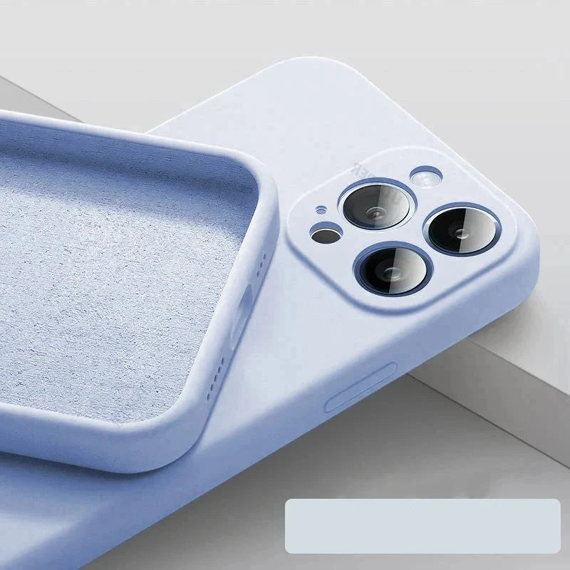 Dunne silicone hoes iPhone wolken blauw