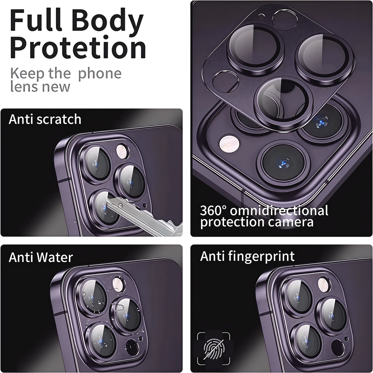 Metalen Camera Lens Bescherming voor iPhone 14, 15, 16 Pro / Pro Max / Plus
