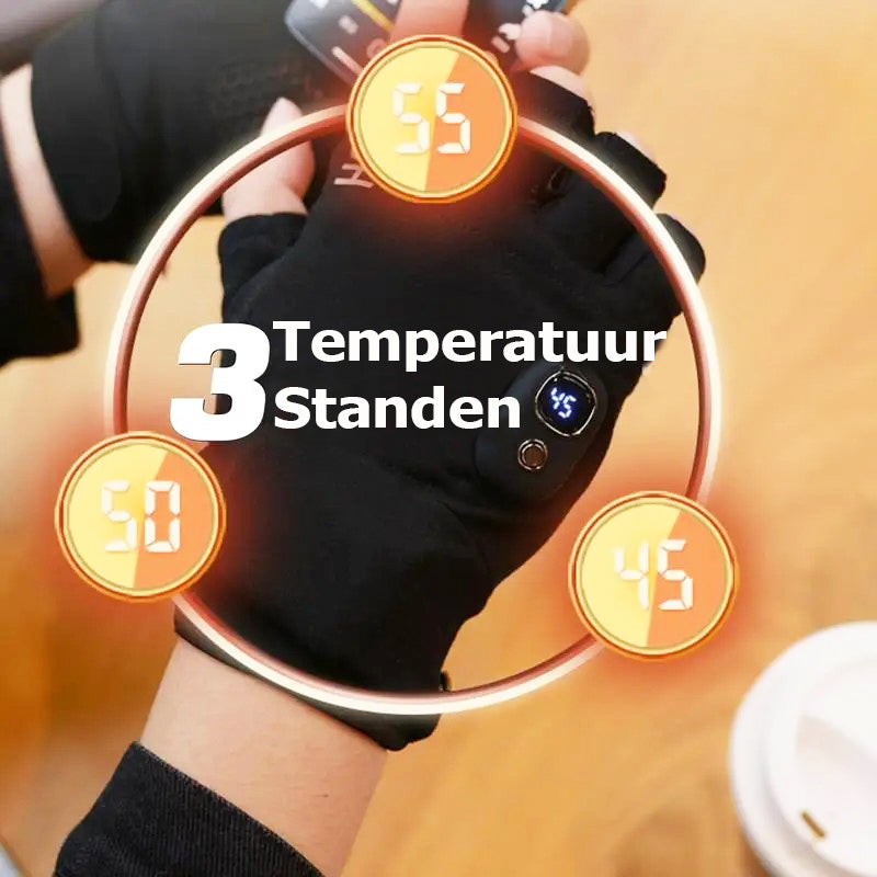 Oplaadbareverwarmdevingerlozehandschoenenmetbatterij