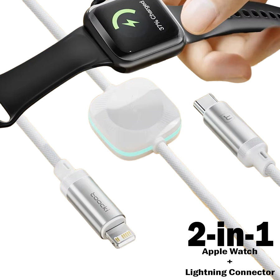 2-in-1 Oplaadkabel (USB-C) met Apple Watch oplader en Lightning connector