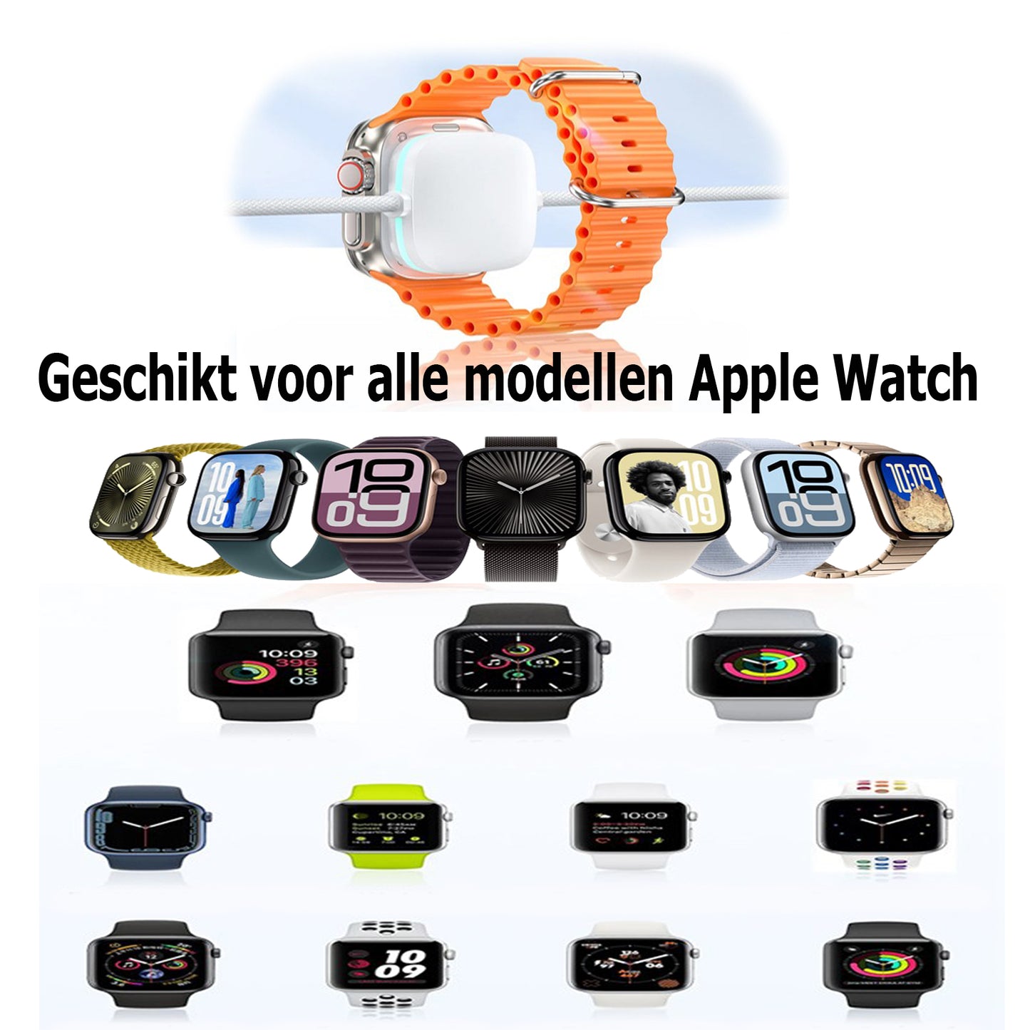2-in-1 Oplaadkabel (USB-C) met Apple Watch oplader en Lightning connector