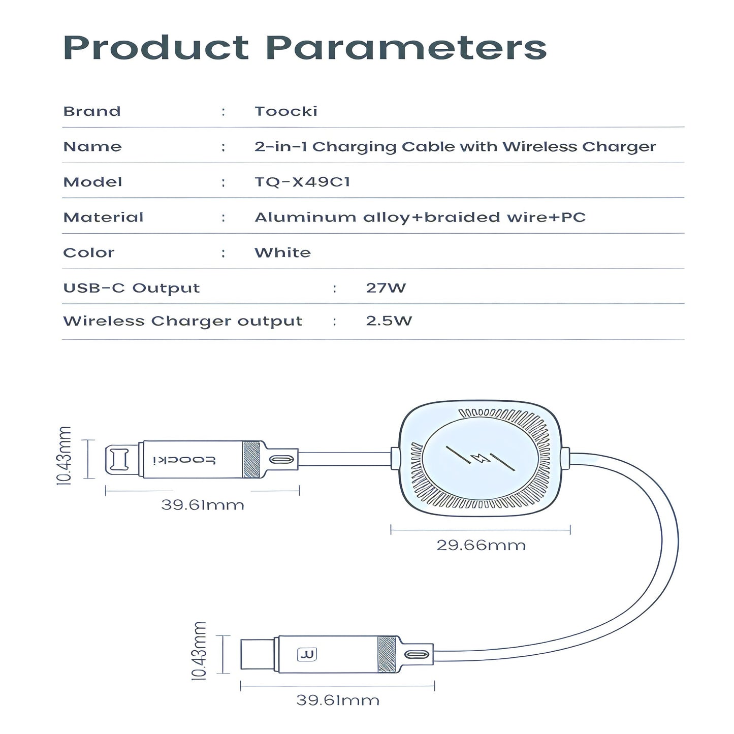 2-in-1 Oplaadkabel (USB-C) met Apple Watch oplader en Lightning connector