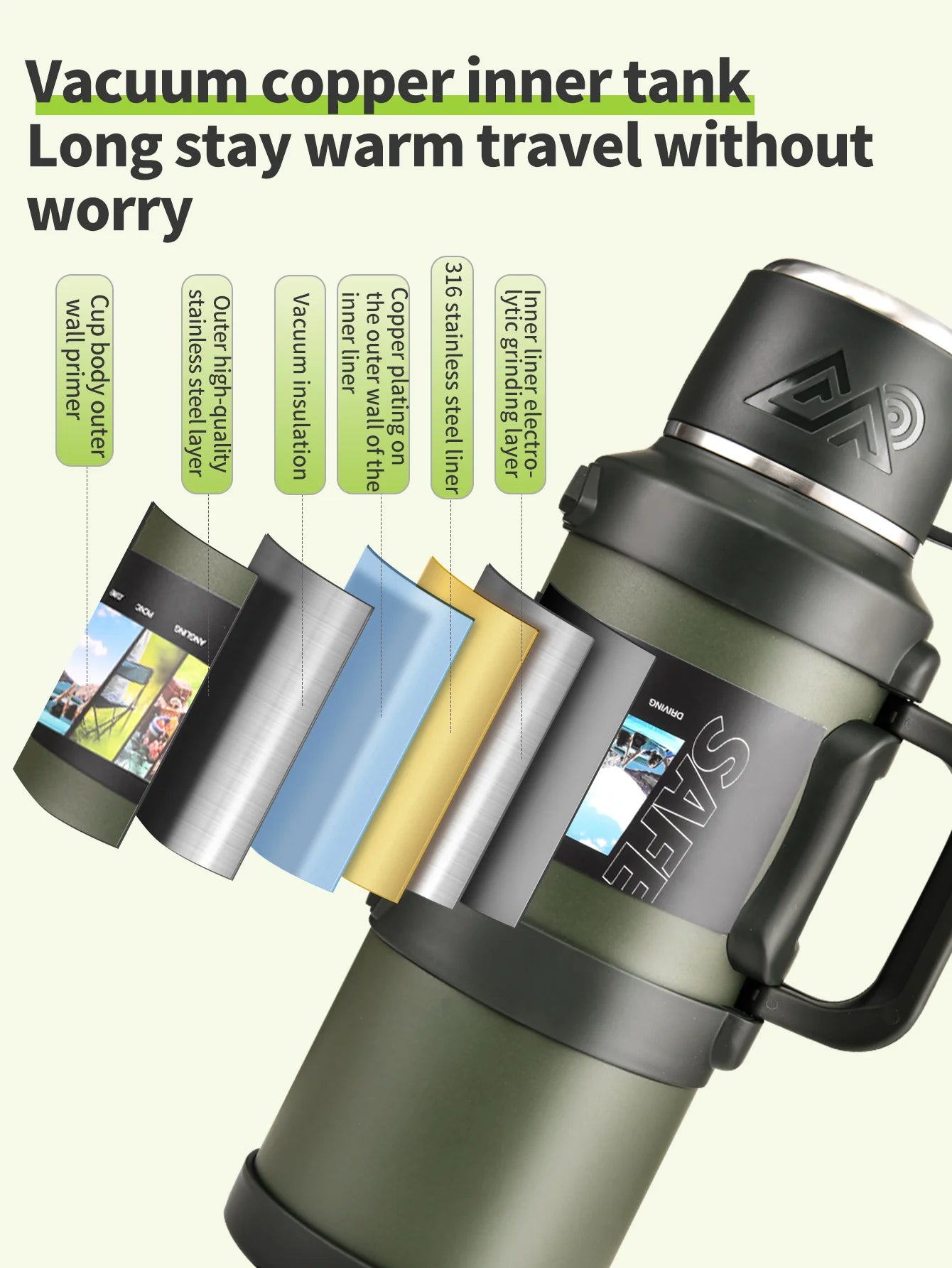 Thermosfles RVS 316 – Grote Capaciteit | Met Theefilter