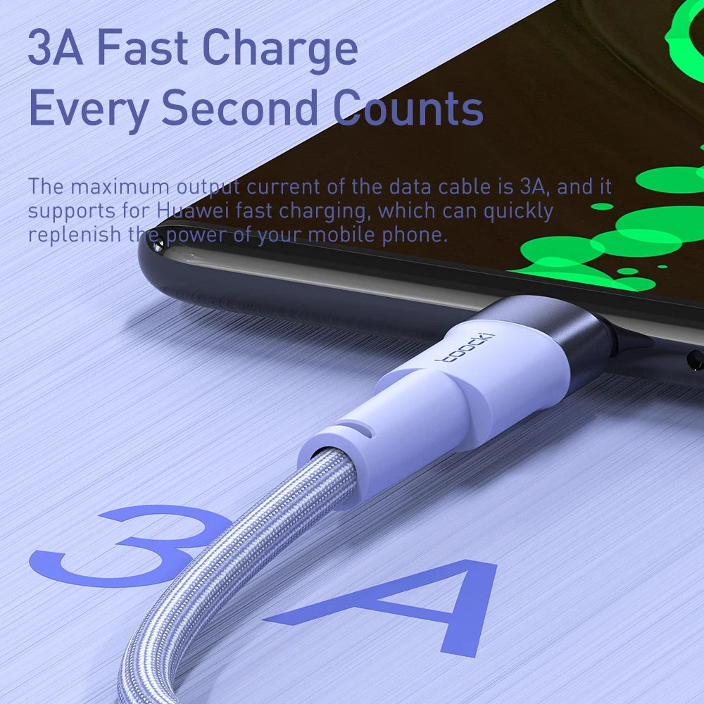 3A USB Type C-kabel voor snel opladen, Type C
