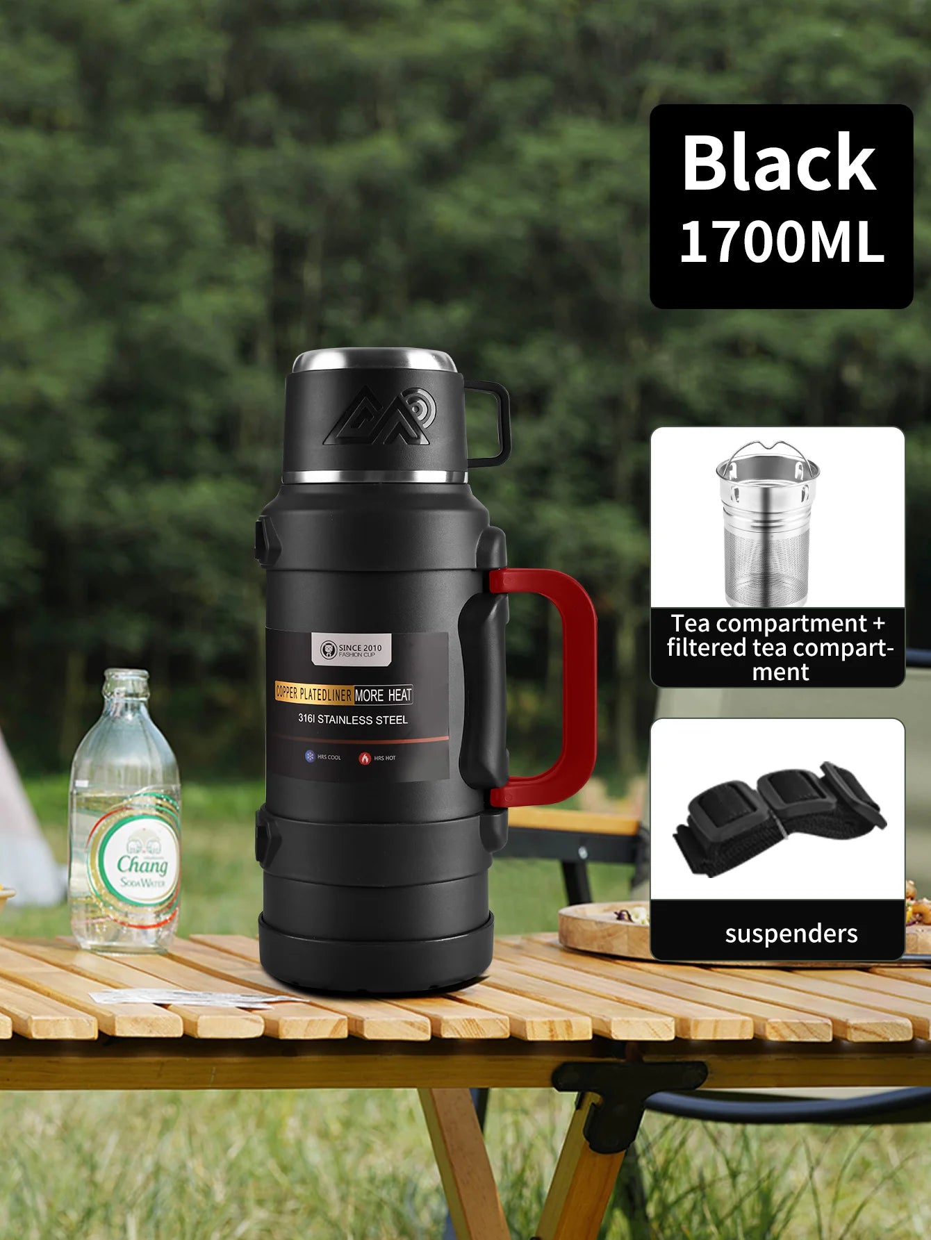 Thermosfles RVS 316 – Grote Capaciteit | Met Theefilter 1.7 liter