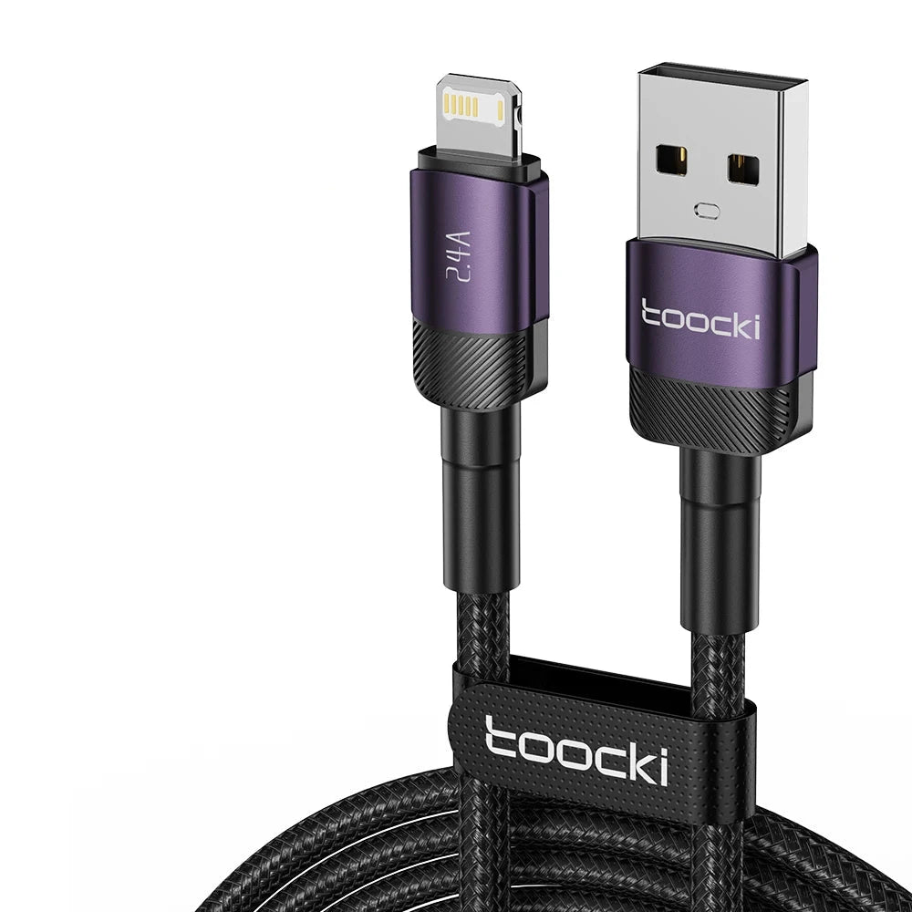 Snelle oplaadkabel voor iPhone 14, 13, 12, 11 Pro Max, Plus, 8, 7, 5, 6, Purple / 1m Paars