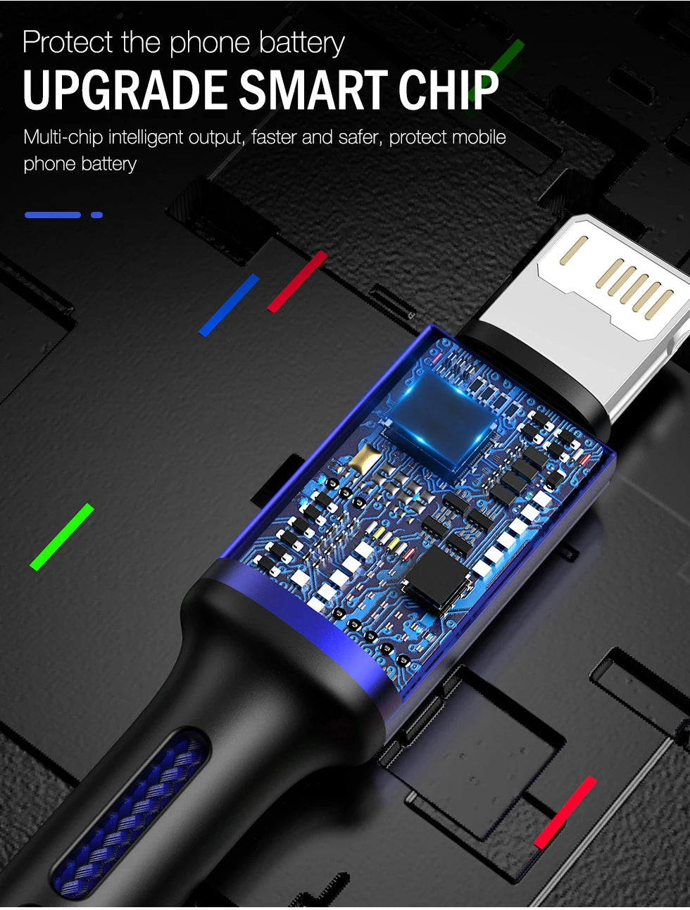 Snelle oplaad USB-kabel voor iPhone 11, 12, 13, 14 Pro, X Max, 6s, 7, 8 Plus en Apple iPad