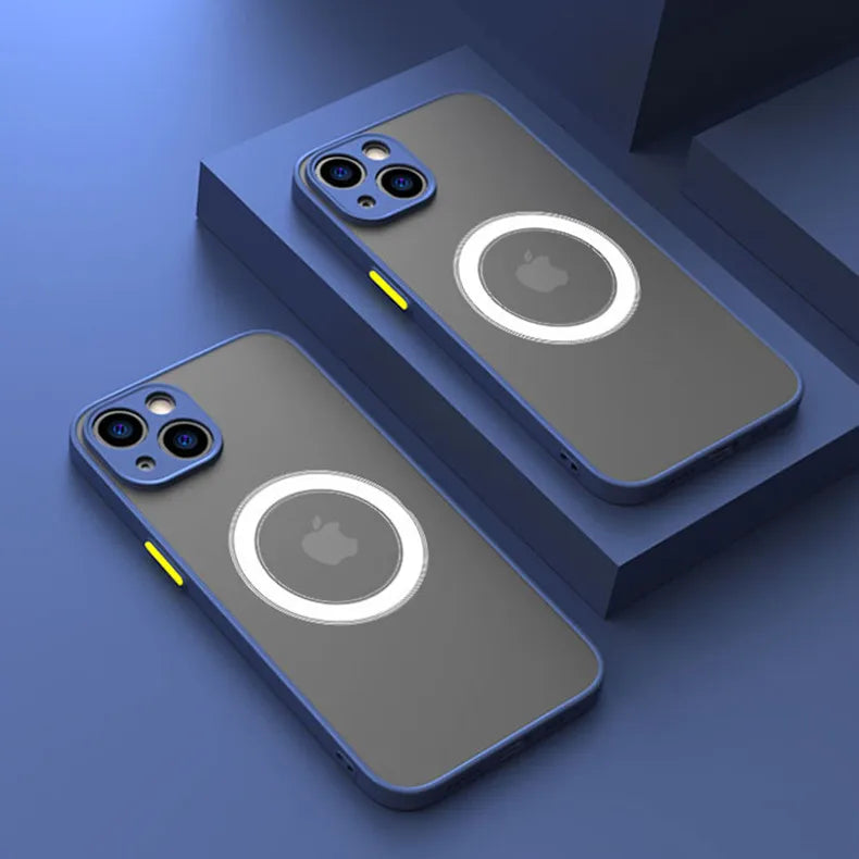Luxe Matte Magnetische MagSafe Hoes voor Draadloos Opladen voor iPhone 16 15 14 Pro Max Plus.