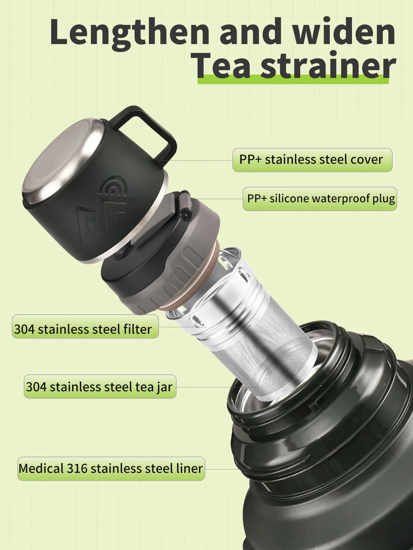 Thermosfles RVS 316 – Grote Capaciteit | Met Theefilter