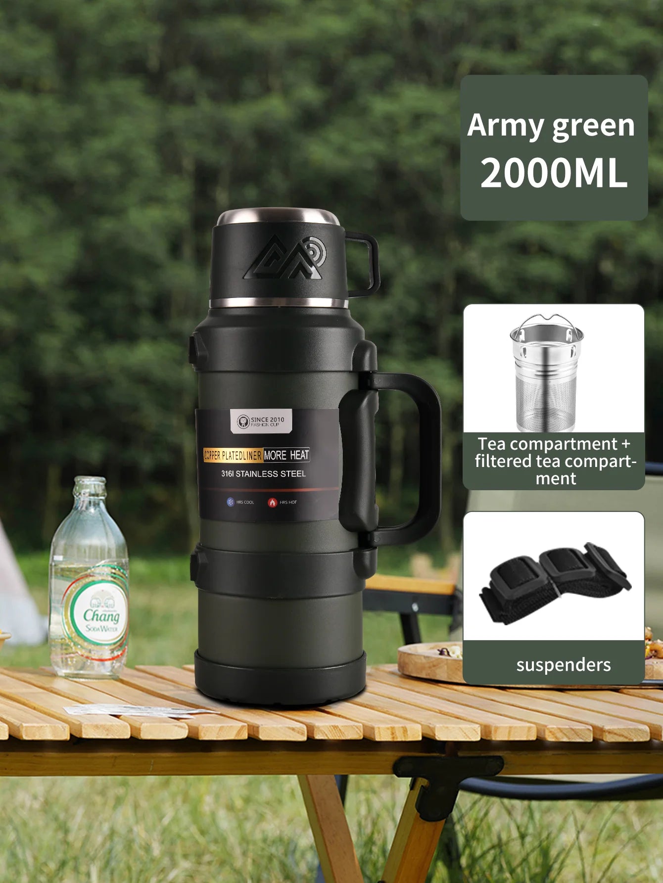 Thermosfles RVS 316 – Grote Capaciteit | Met Theefilter 2 liter