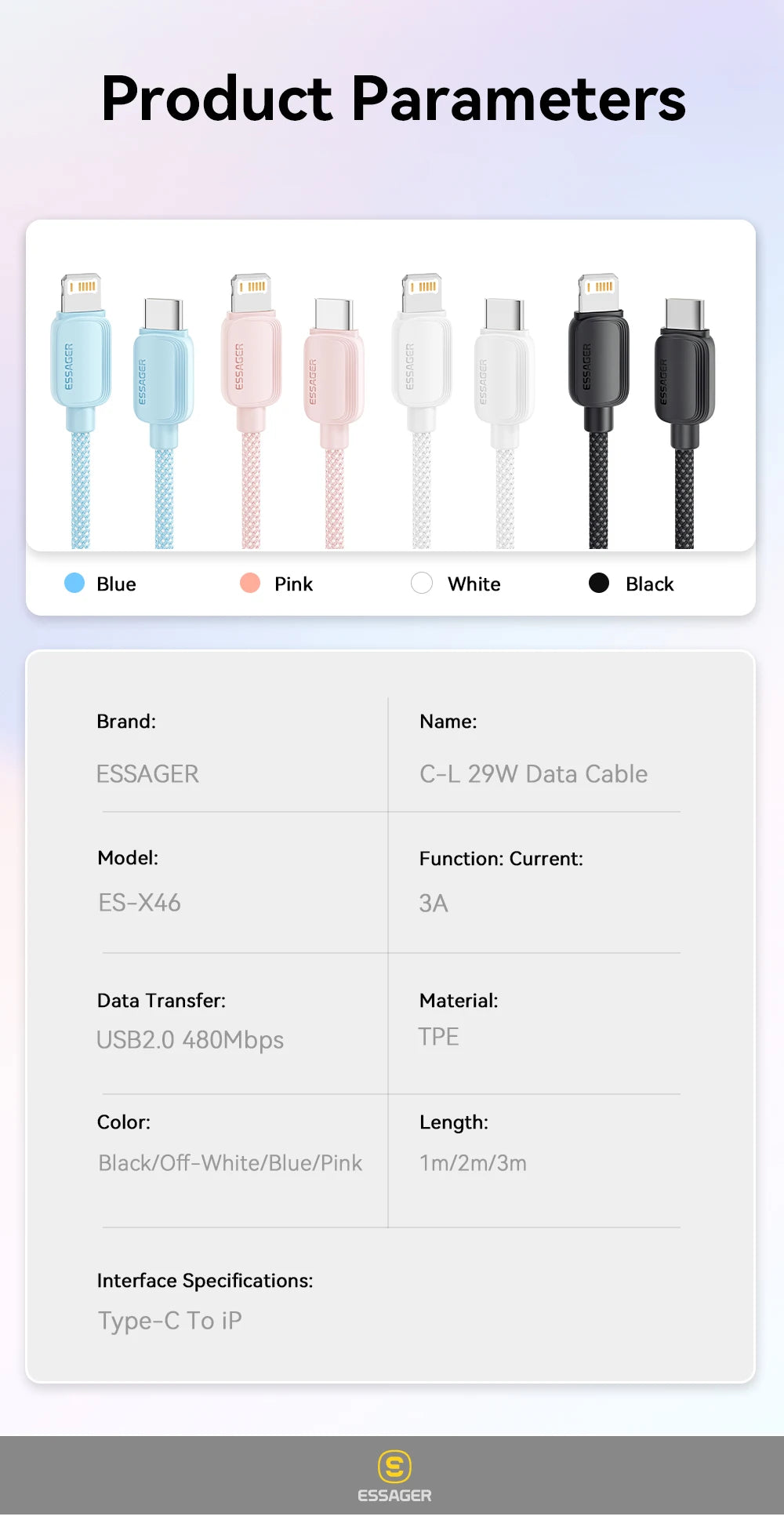 USB Type-C naar Lightning Kabel - 20W snellader iPhone en iPad