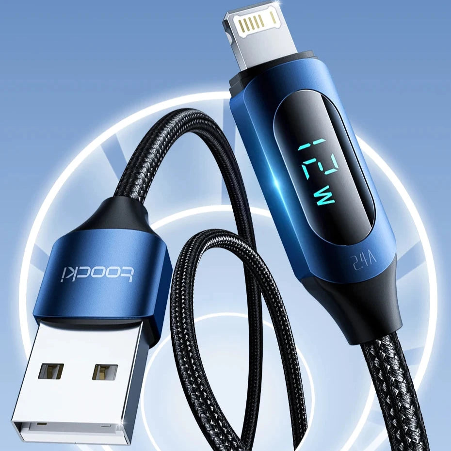 USB-2,4A displaykabel voor iPhone 14, 13, 12 Pro Max, XS, X, 8 Plus.