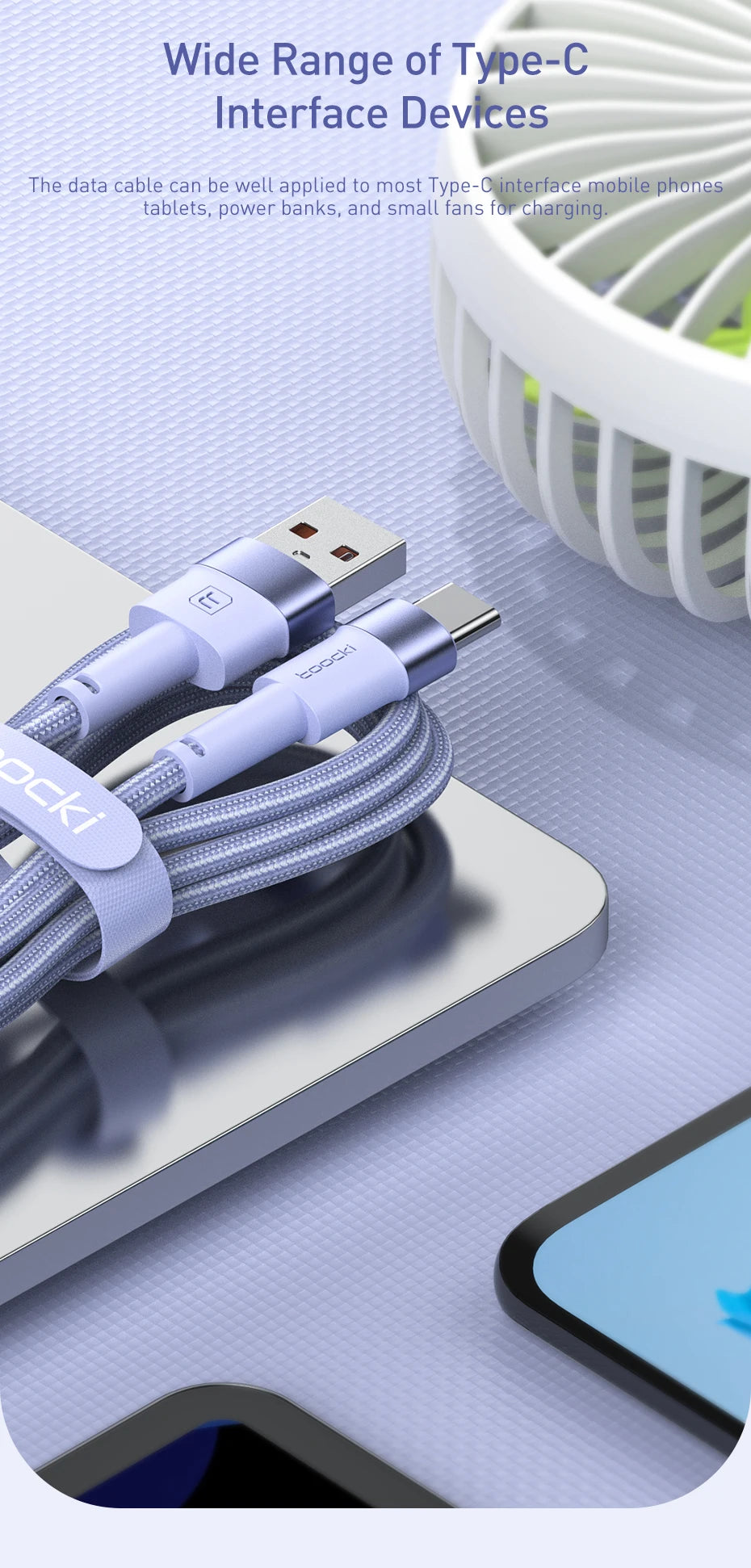 3A USB Type C-kabel voor snel opladen, Type C Vele toepassingen mogelijk