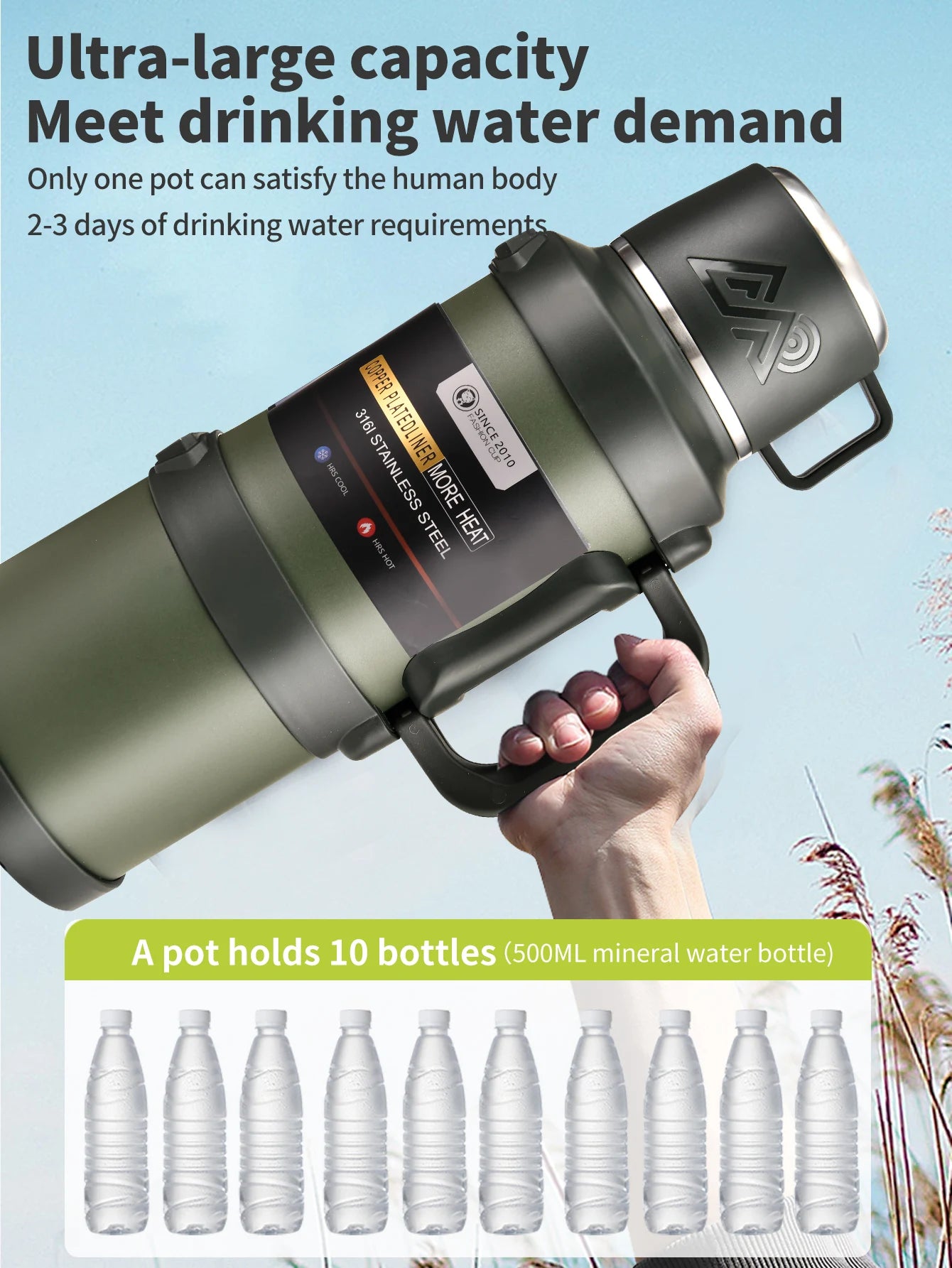 Thermosfles RVS 316 – Grote Capaciteit | Met Theefilter