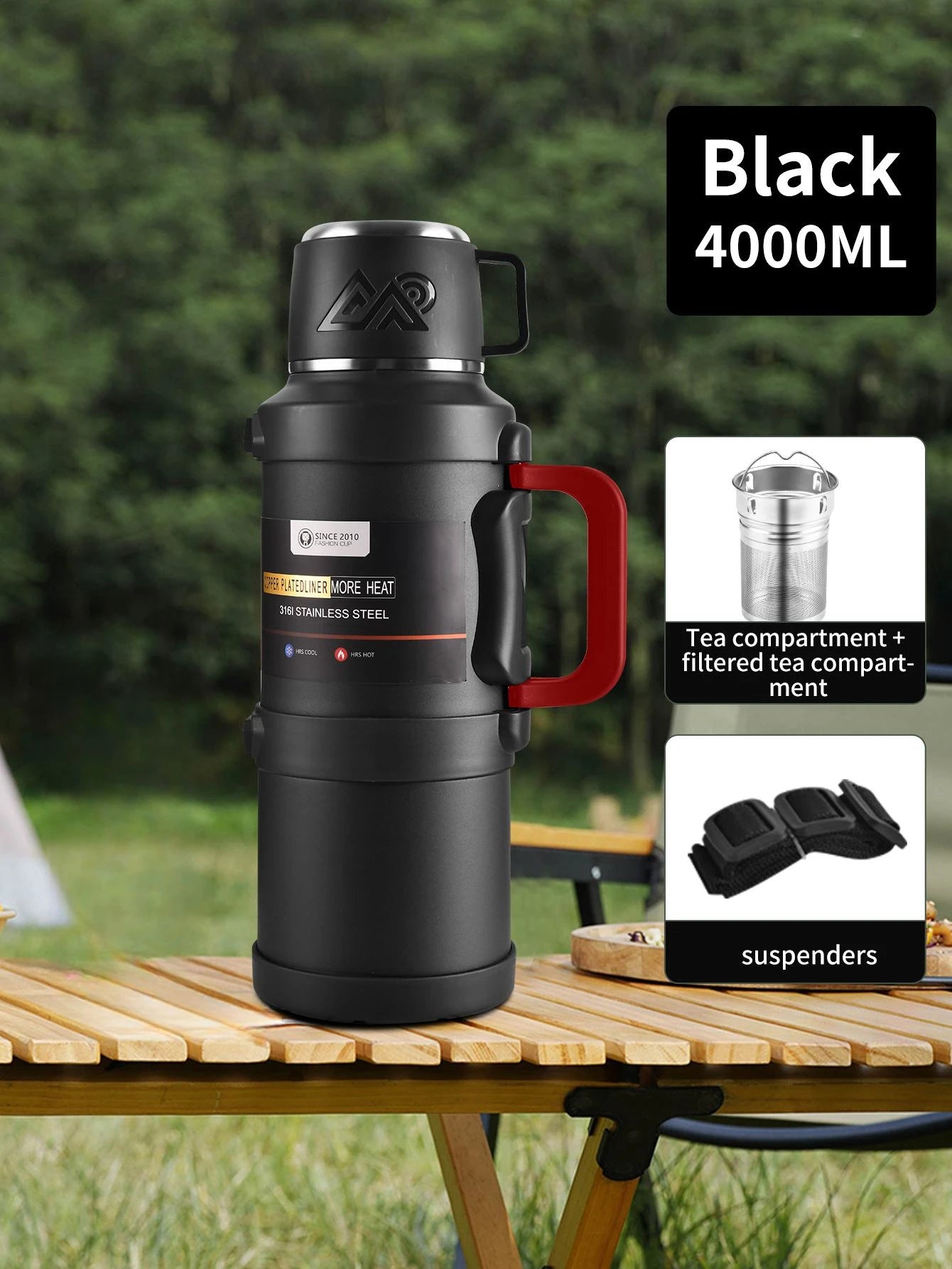 Thermosfles RVS 316 – Grote Capaciteit | Met Theefilter 4 liter