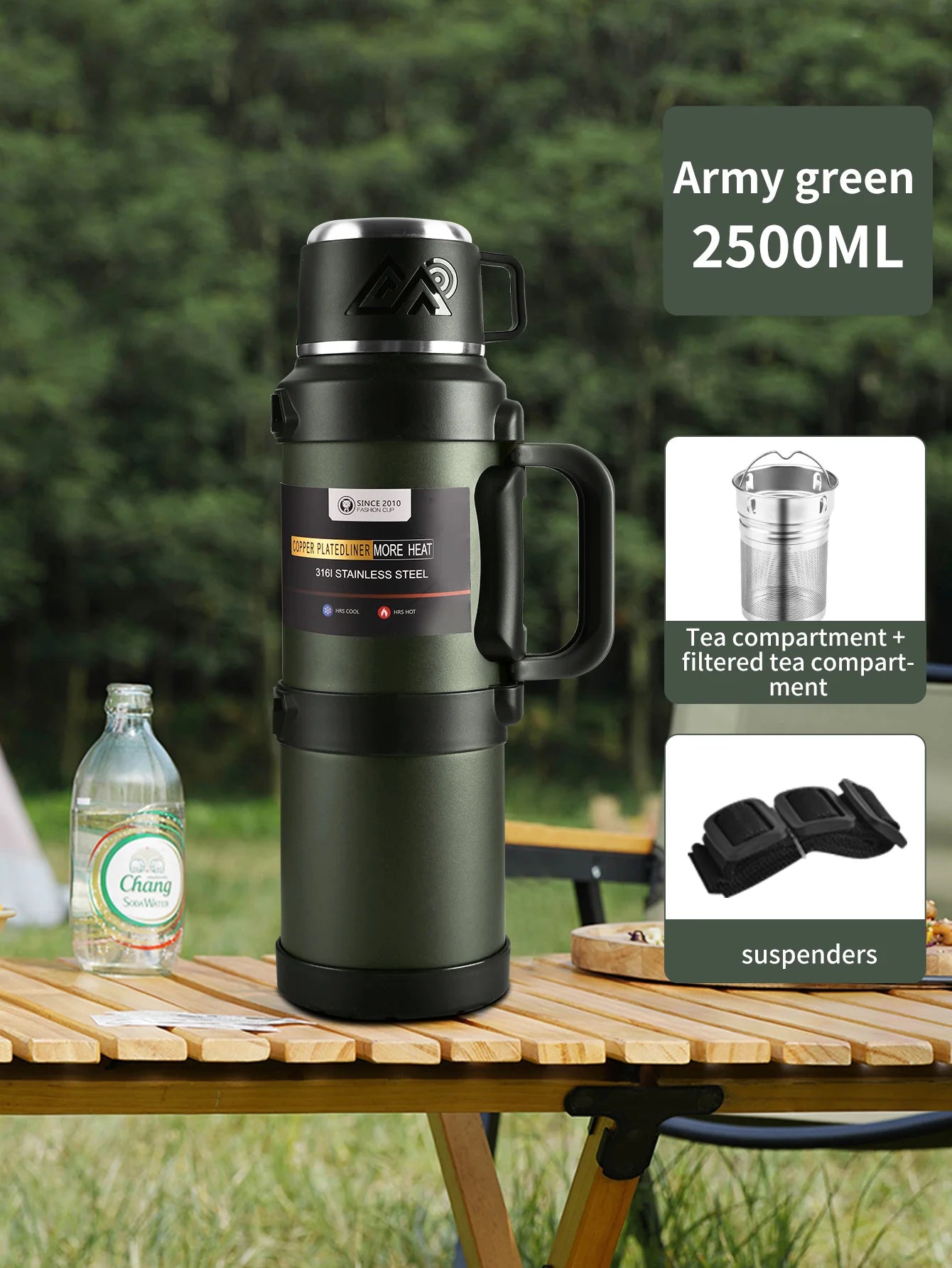 Thermosfles RVS 316 – Grote Capaciteit | Met Theefilter 2.5 liter