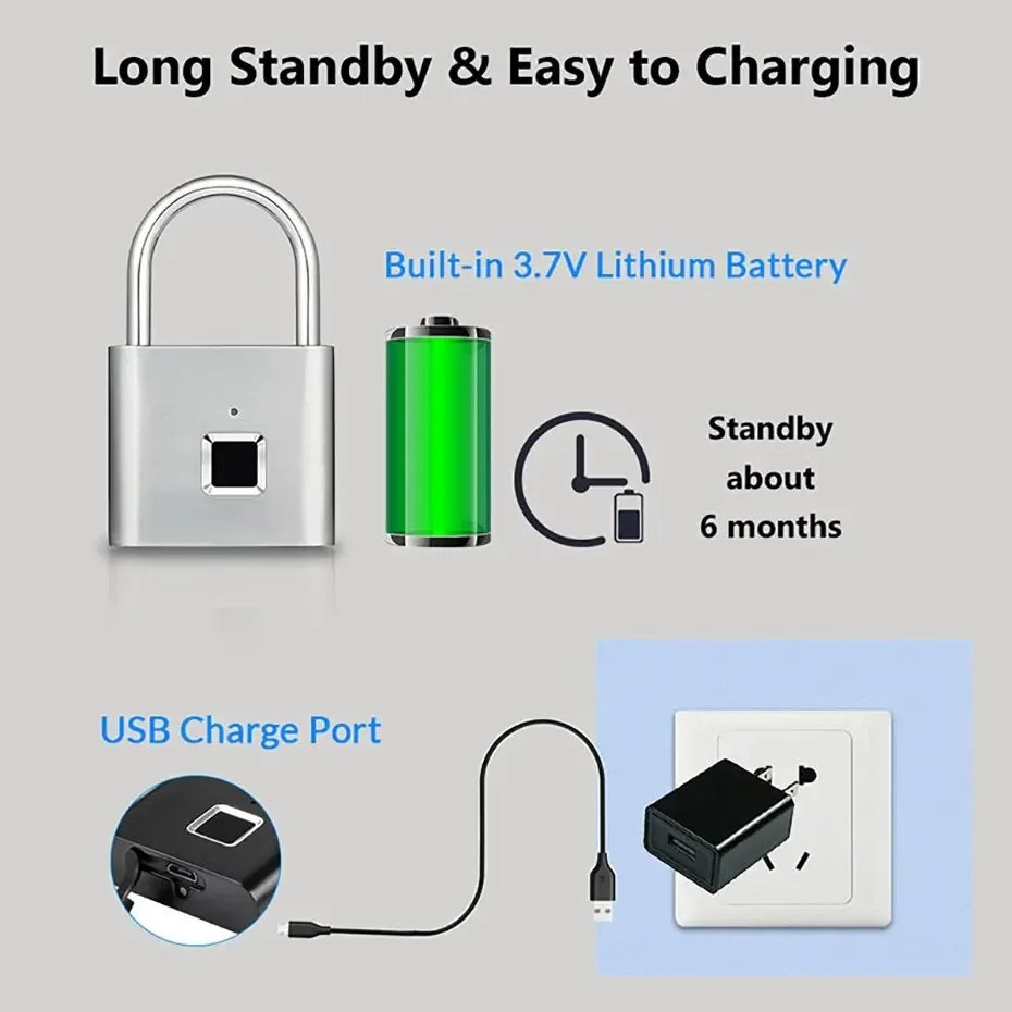 Vingerafdruk Hangslot lang standby