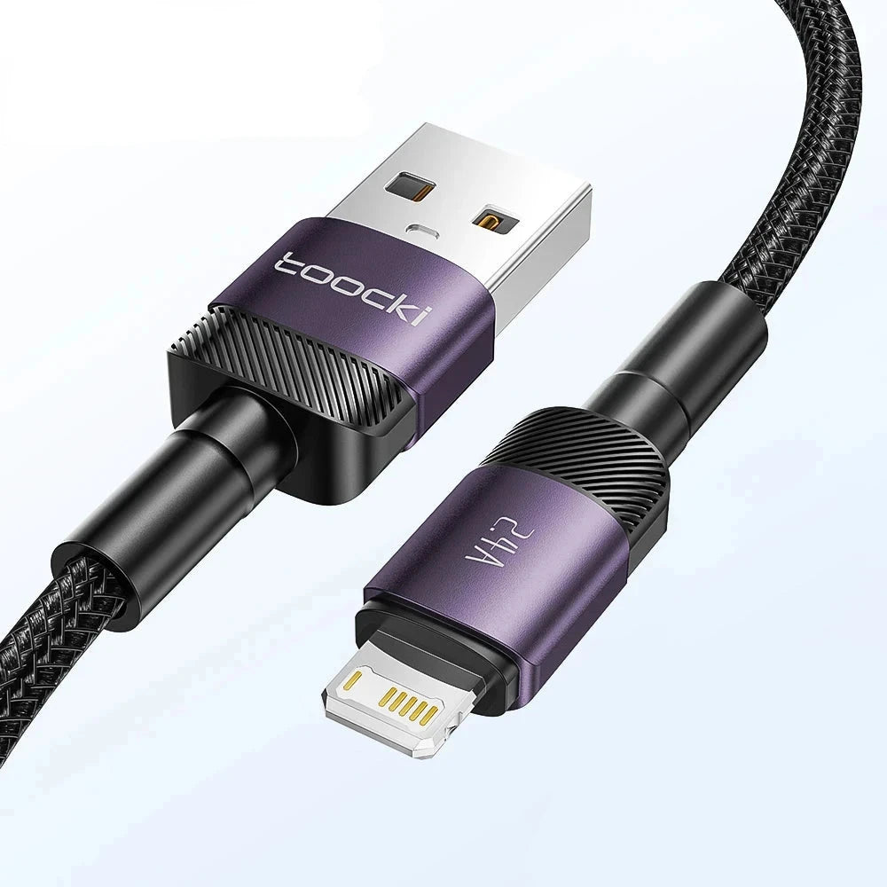 Snelle oplaadkabel voor iPhone 14, 13, 12, 11 Pro Max, Plus, 8, 7, 5, 6, Purple / 1m
