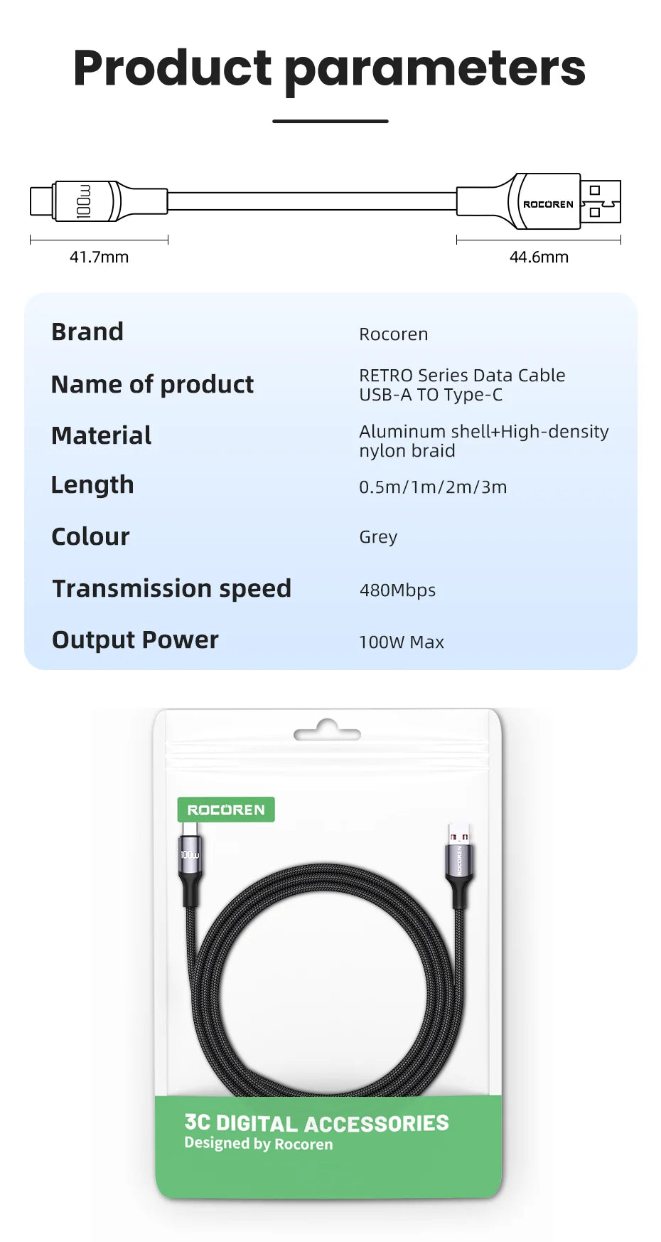 USB Type-C Kabel 100W Fast Charging