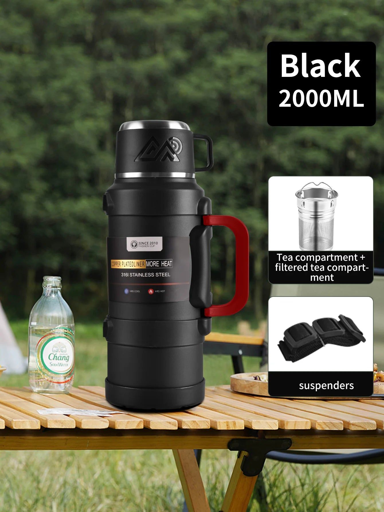 Thermosfles RVS 316 – Grote Capaciteit | Met Theefilter 2 liter