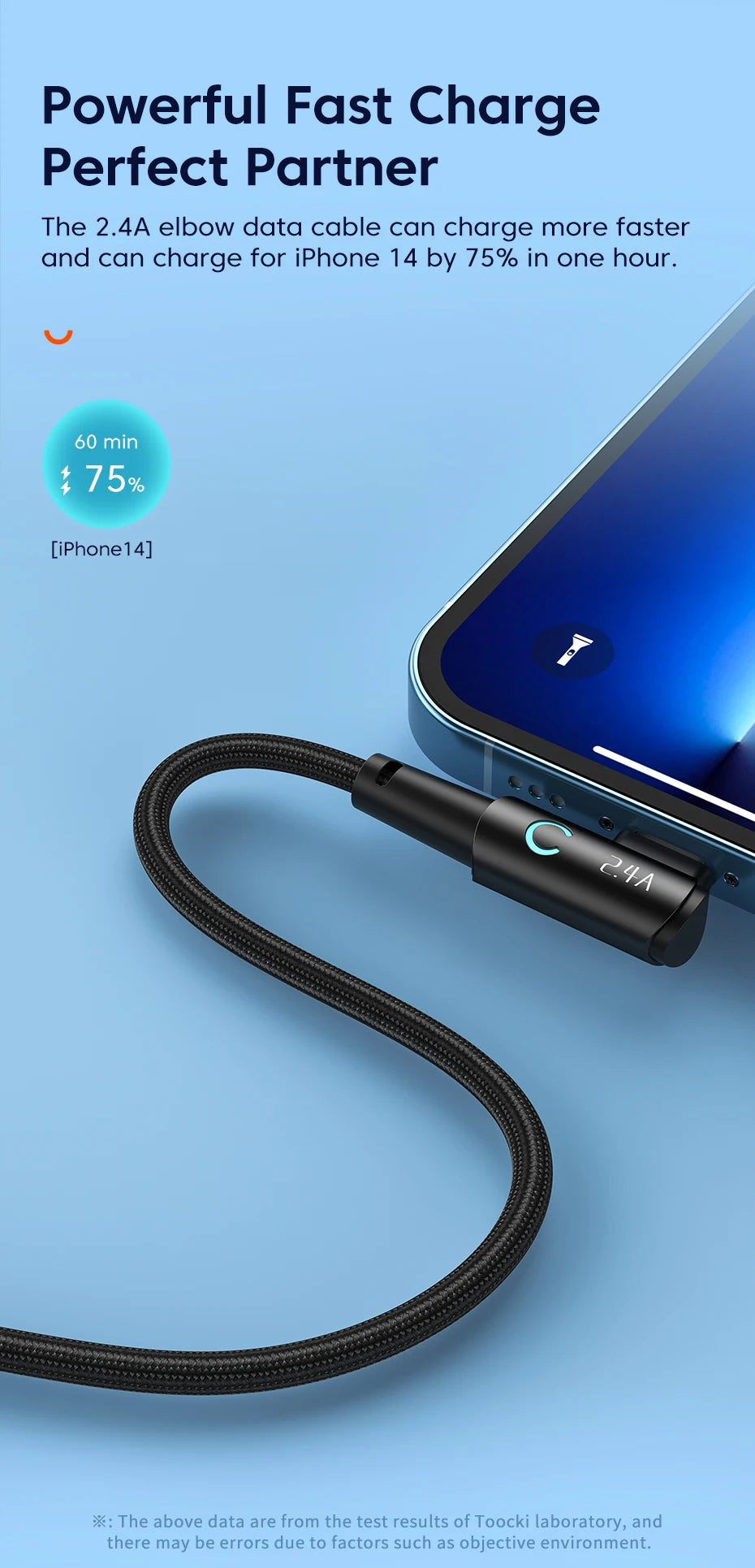 USB-kabel met Lightning voor iPhone 14, 13, 12, 11 Pro Max