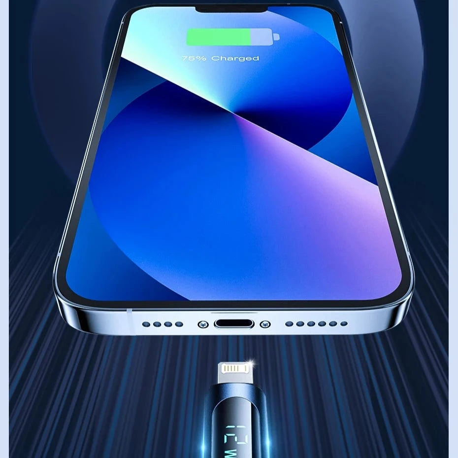 USB-2,4A displaykabel voor iPhone 14, 13, 12 Pro Max, XS, X, 8 Plus. super snelladen