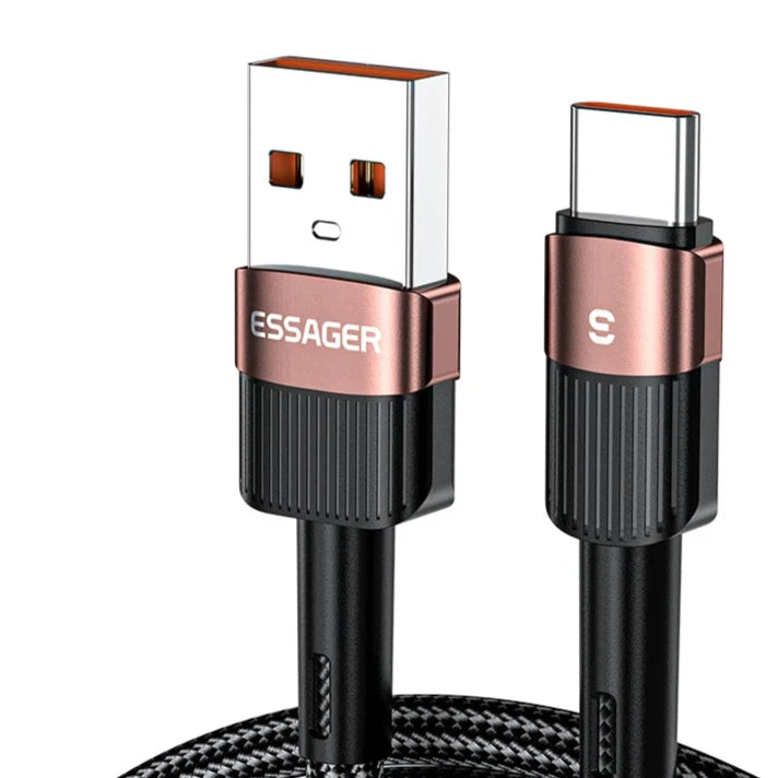 7A USB Type-C Kabel, Brown 7A 100W A To C bruin
