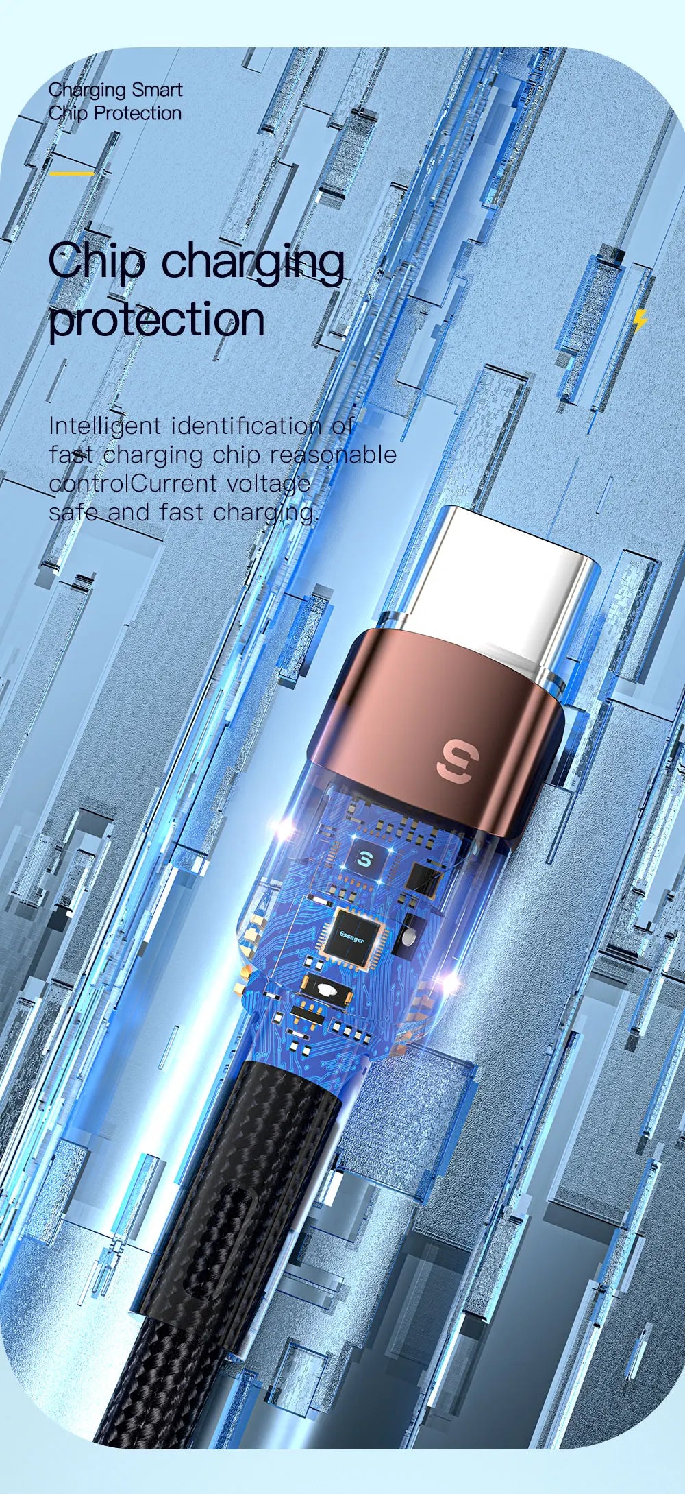 7A USB Type-C Kabel, Brown 7A 100W A To C bruin speciale chip.