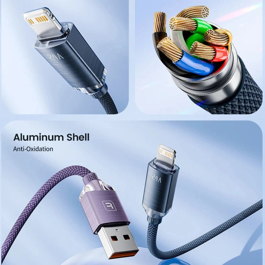 USB-2,4 A kabel voor iPhone 14, 13, 12 Pro.