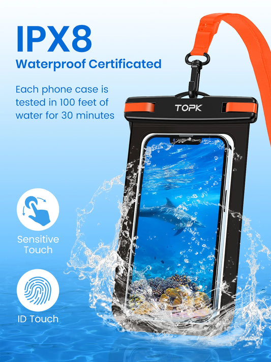 Universele Waterdichte Telefoonhoes IPX8 – 215x115 mm, tot 30m diep