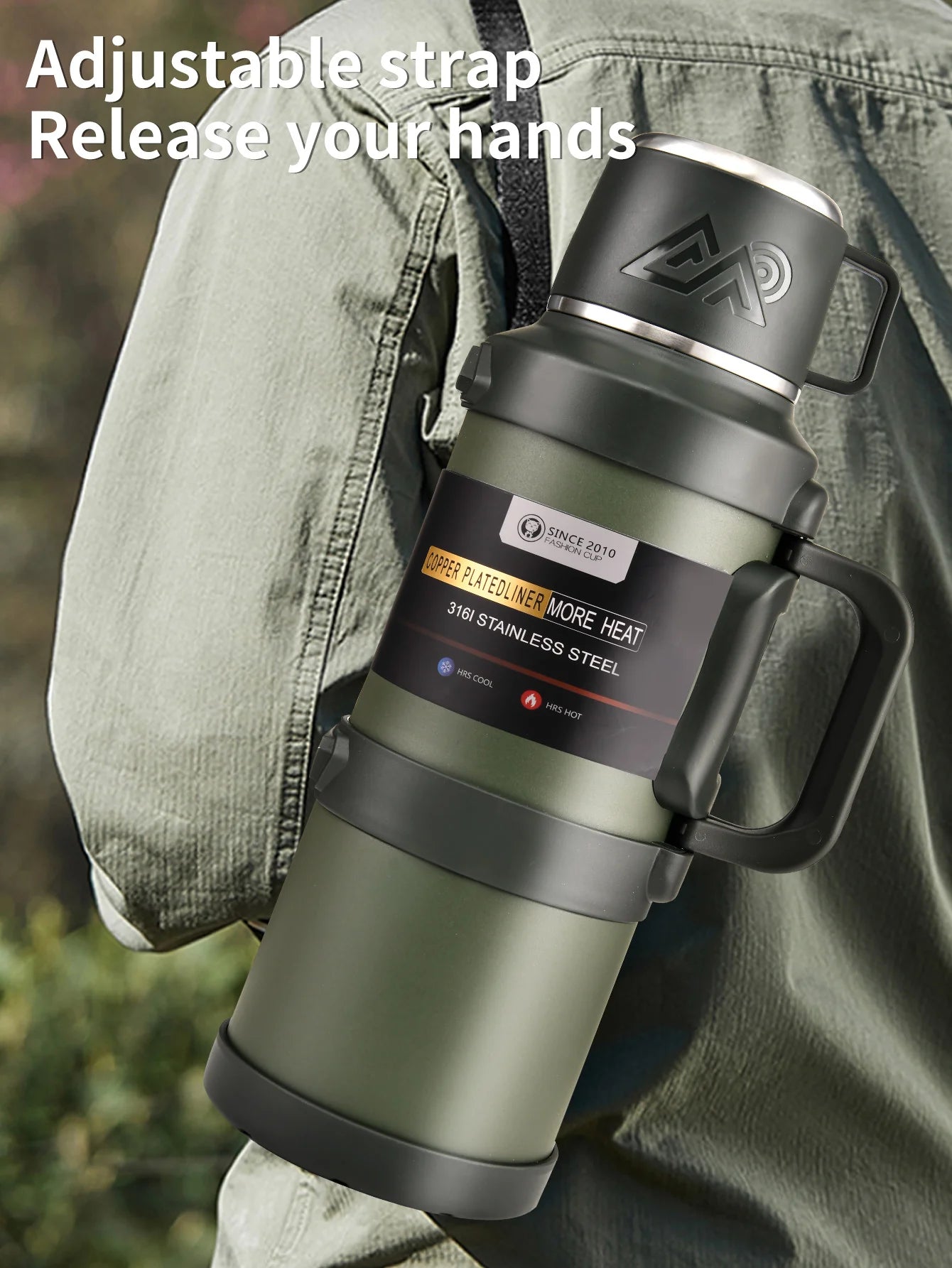 Thermosfles RVS 316 – Grote Capaciteit | Met Theefilter en draagband