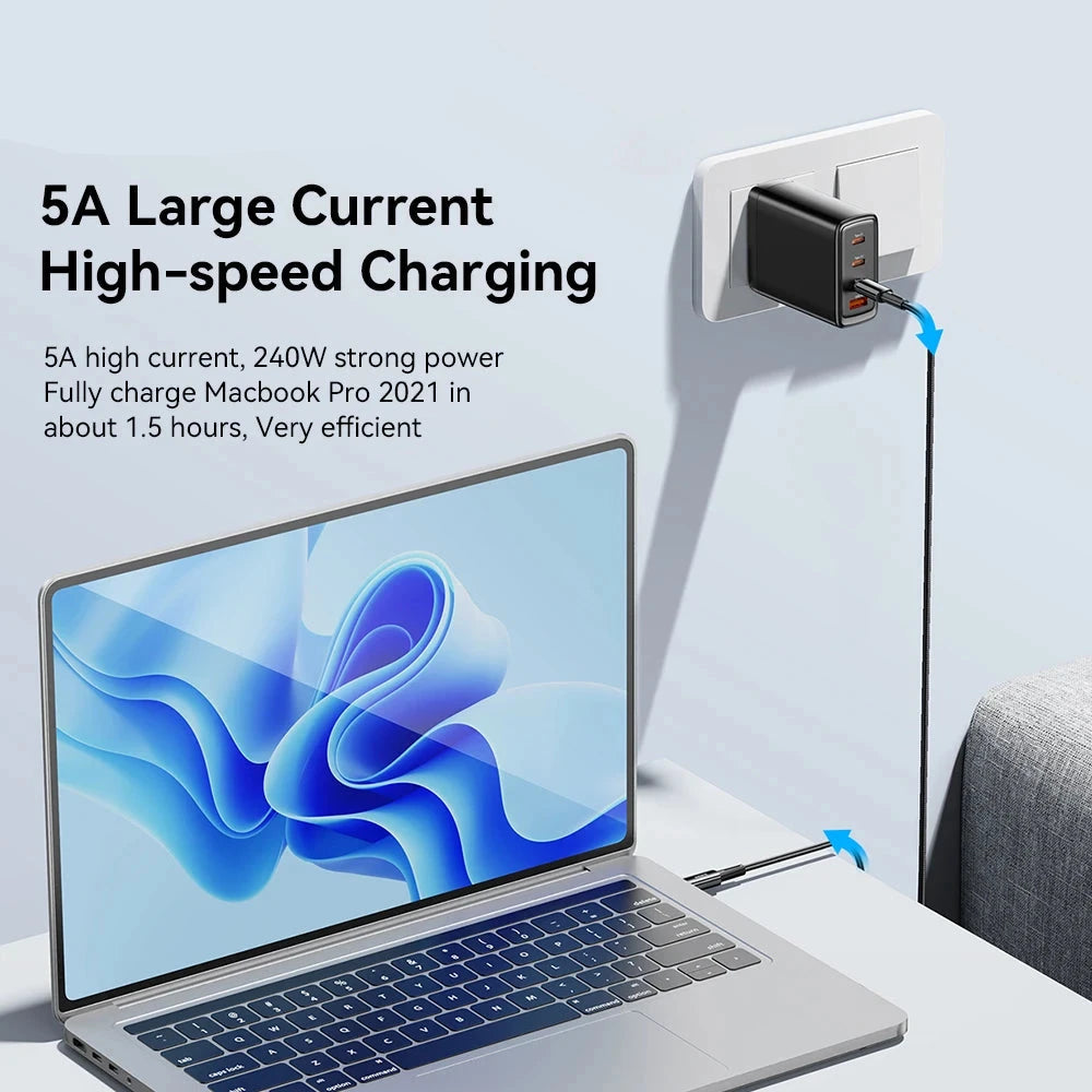 240W Super Fast Charging Kabel Type C naar Type C