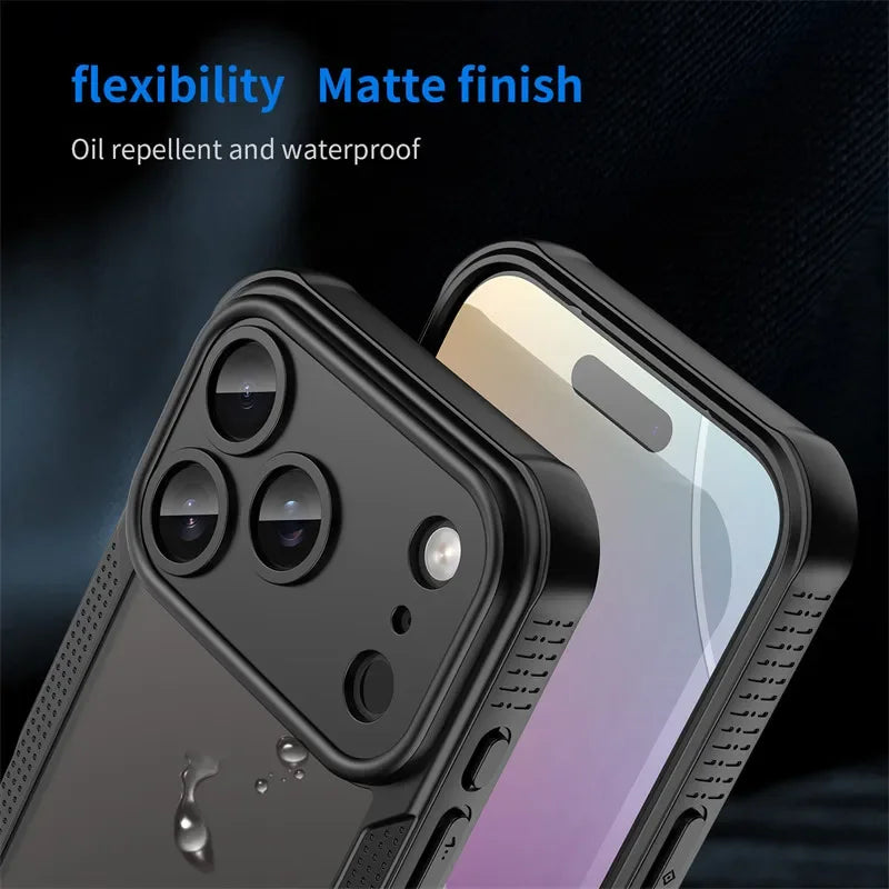 iPhone 17 Case – Matte Half Transparante Flexibele iPhone hoes