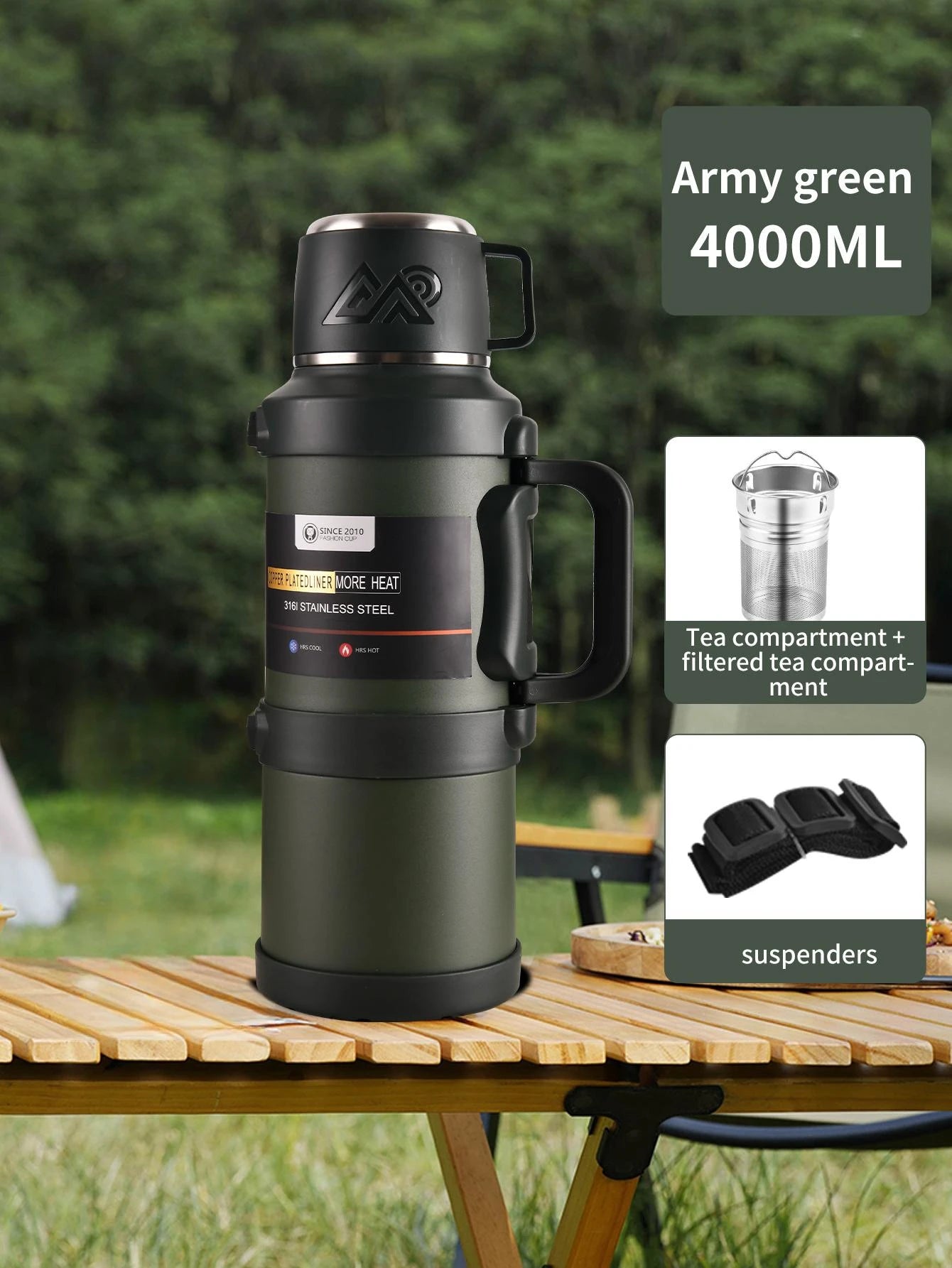 Thermosfles RVS 316 – Grote Capaciteit | Met Theefilter 4 liter