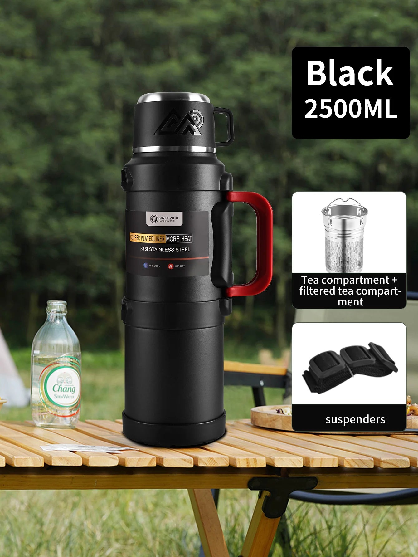 Thermosfles RVS 316 – Grote Capaciteit | Met Theefilter 2.5 liter