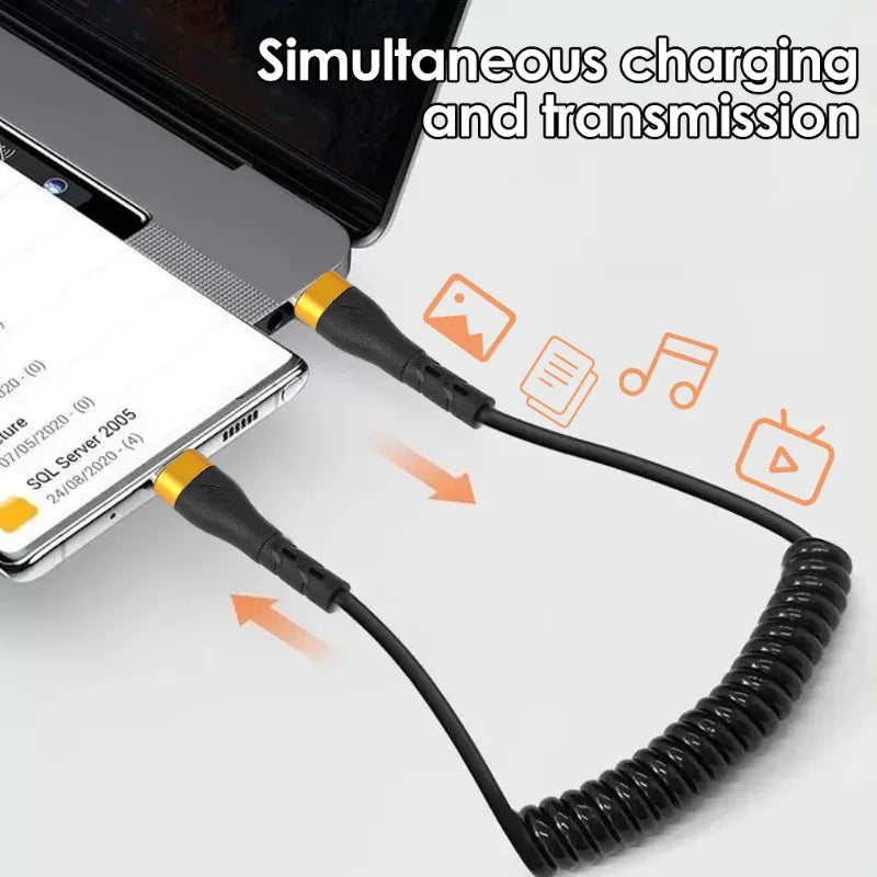 120W Fast Charging Spring Kabel