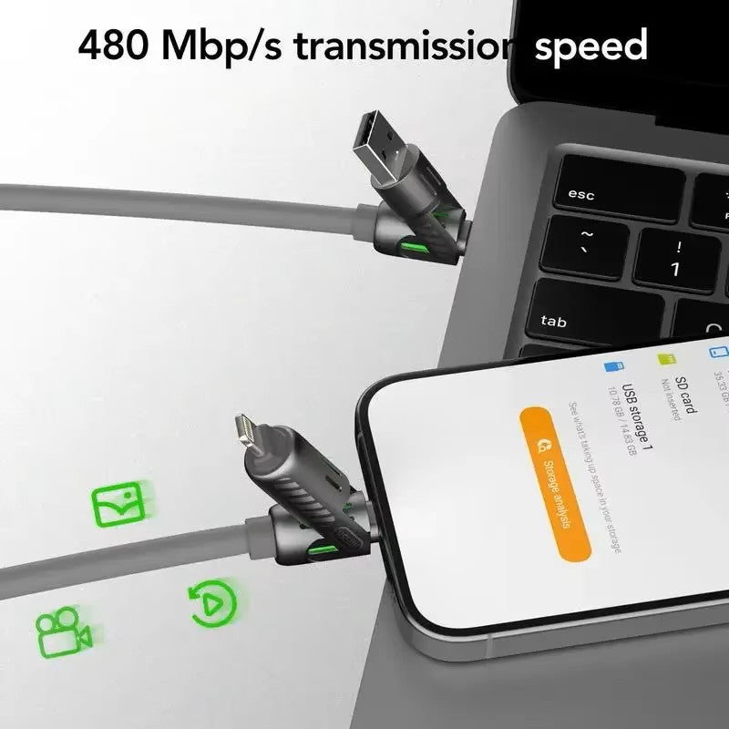 Quad Charge MFISH 4-in-1 siliconen 240W snelle kabel
