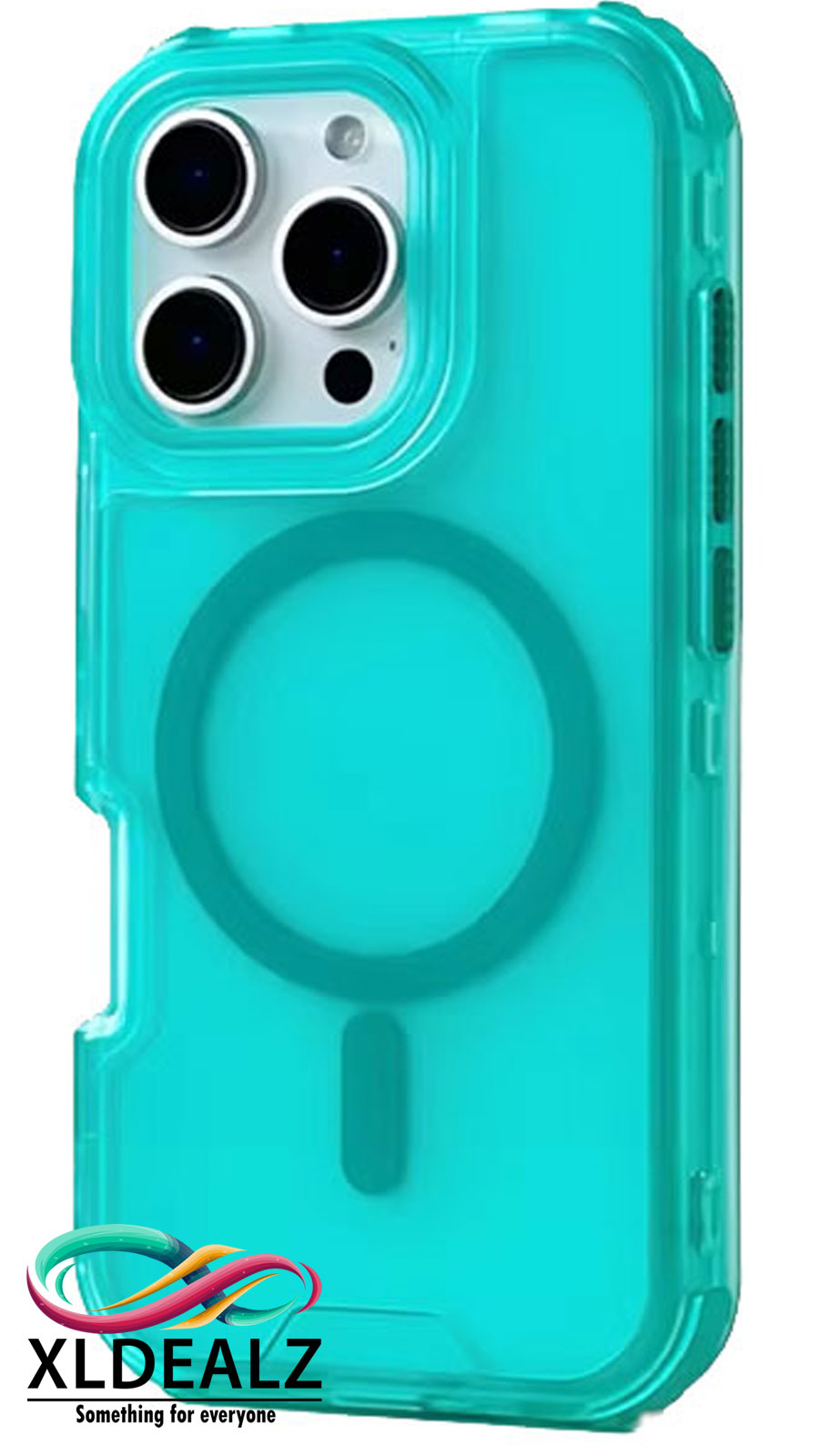 3 IN 1 doorzichtige Mag Safe hoes voor iPhone 16, 15, 14, 13, Pro,Max blauw