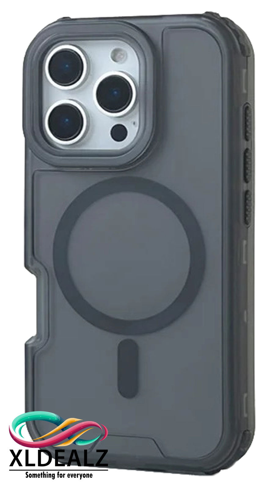 3 IN 1 doorzichtige Mag Safe hoes voor iPhone 16, 15, 14, 13, Pro,Max grijs