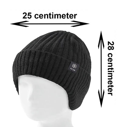 Gevoerde Wintermuts Beanie – Unisex met Oorbescherming_Afmetingen