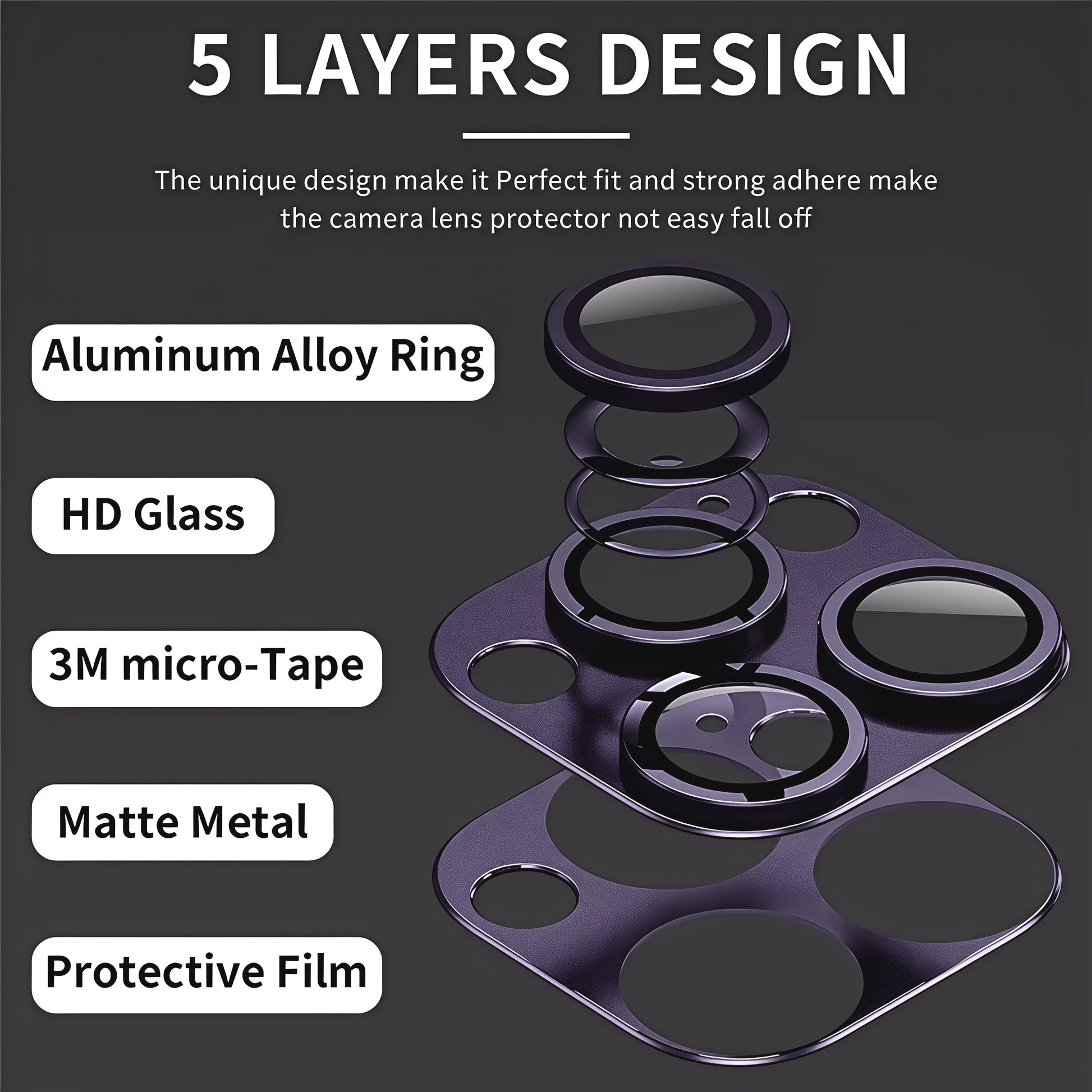 Metalen Camera Lens Bescherming voor iPhone 14, 15, 16 Pro / Pro Max / Plus