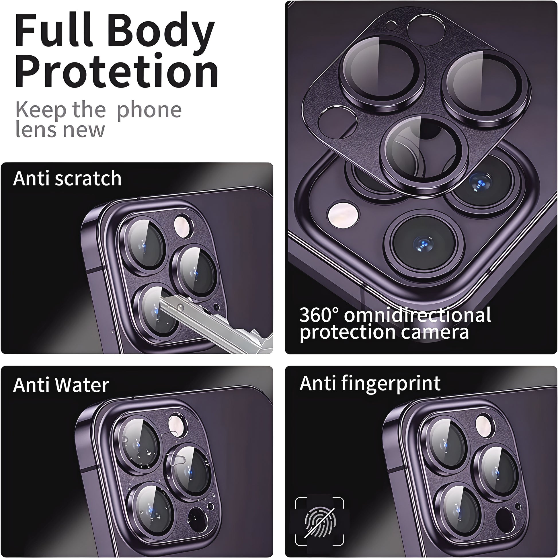 Metalen Camera Lens Bescherming voor iPhone 14, 15, 16 Pro / Pro Max / Plus