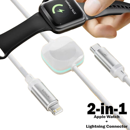 2-in-1 Oplaadkabel (USB-C) met Apple Watch oplader en Lightning connector