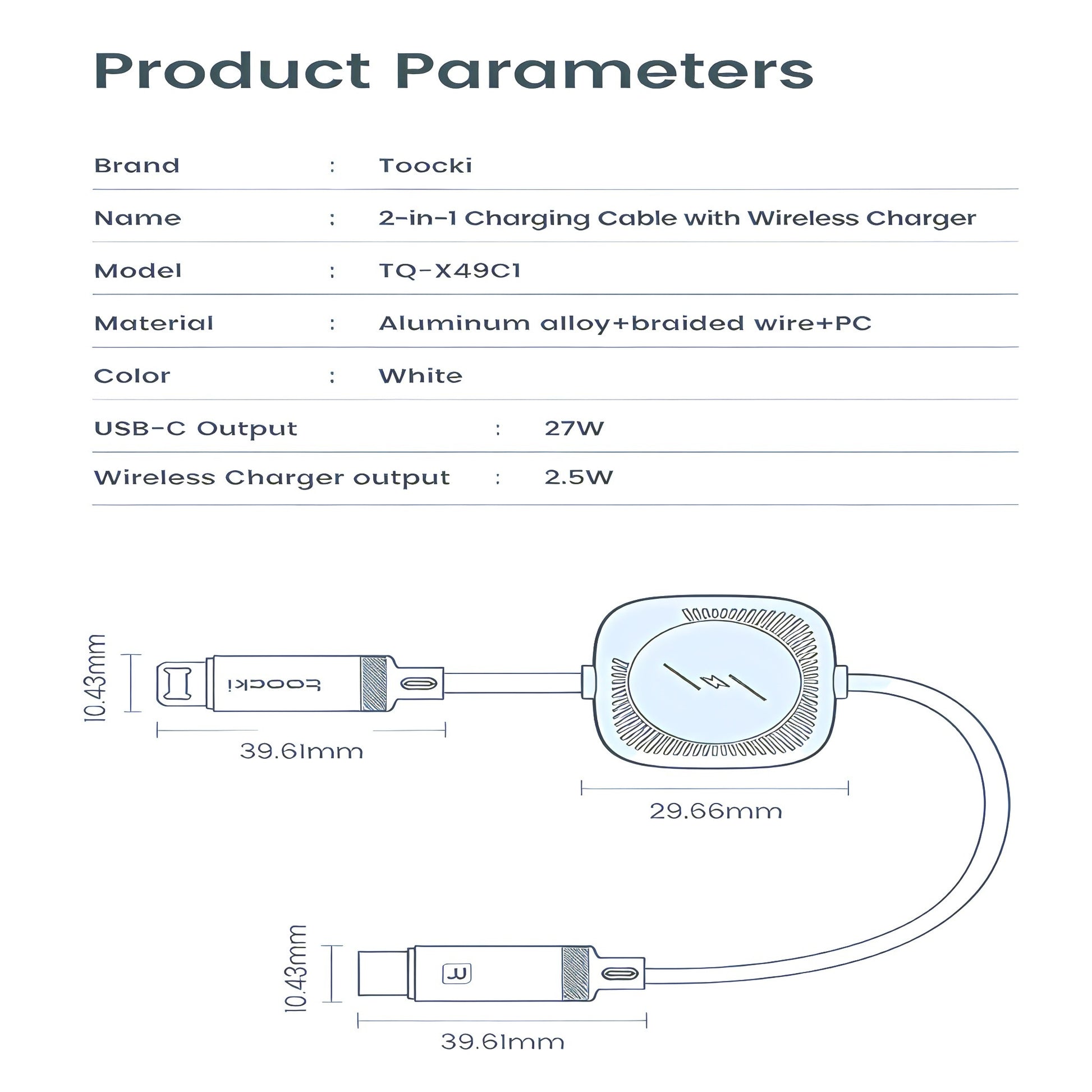 2-in-1 Oplaadkabel (USB-C) met Apple Watch oplader en Lightning connector