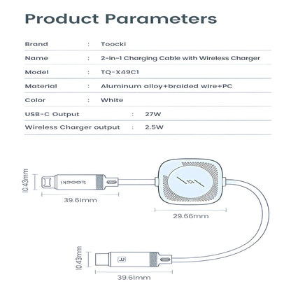 2-in-1 Oplaadkabel (USB-C) met Apple Watch oplader en Lightning connector