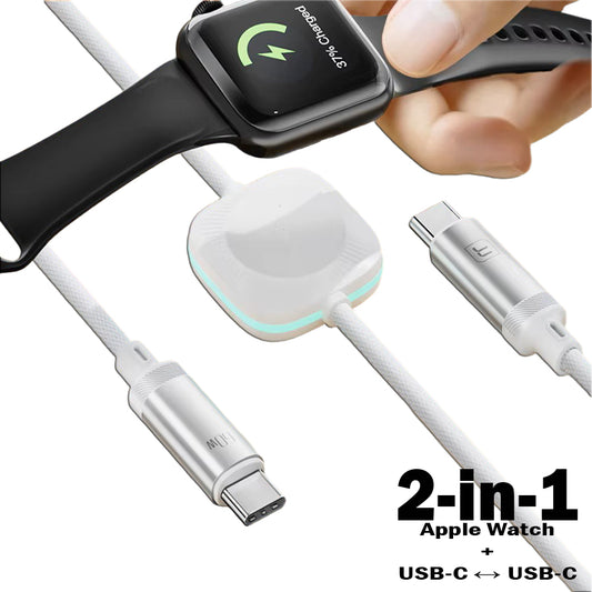 2-in-1 Oplaadkabel (USB-C) met Apple Watch oplader