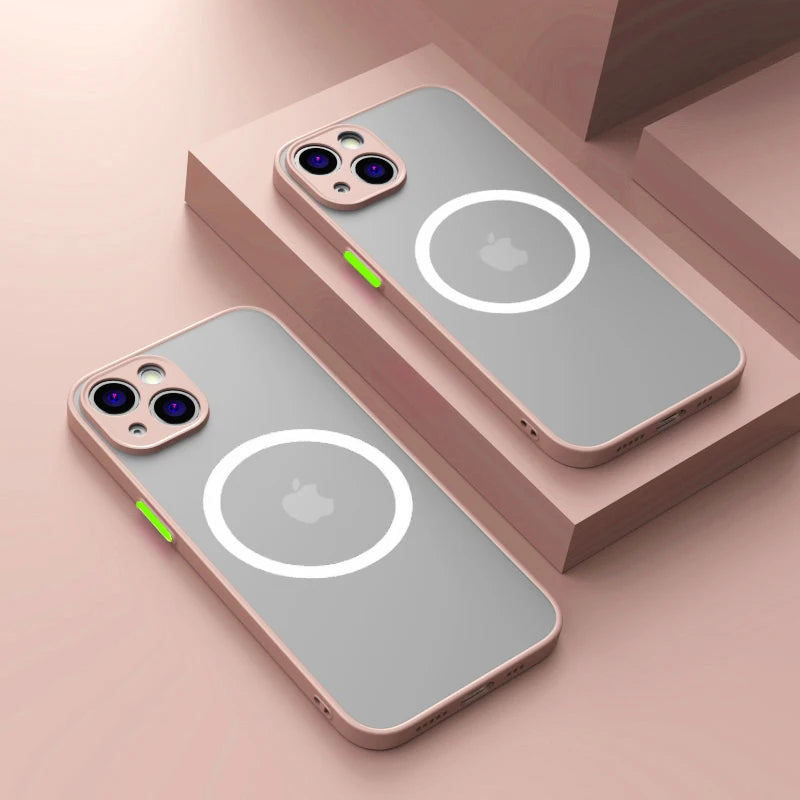 Luxe Matte Magnetische MagSafe Hoes voor Draadloos Opladen voor iPhone 16 15 14 Pro Max Plus.